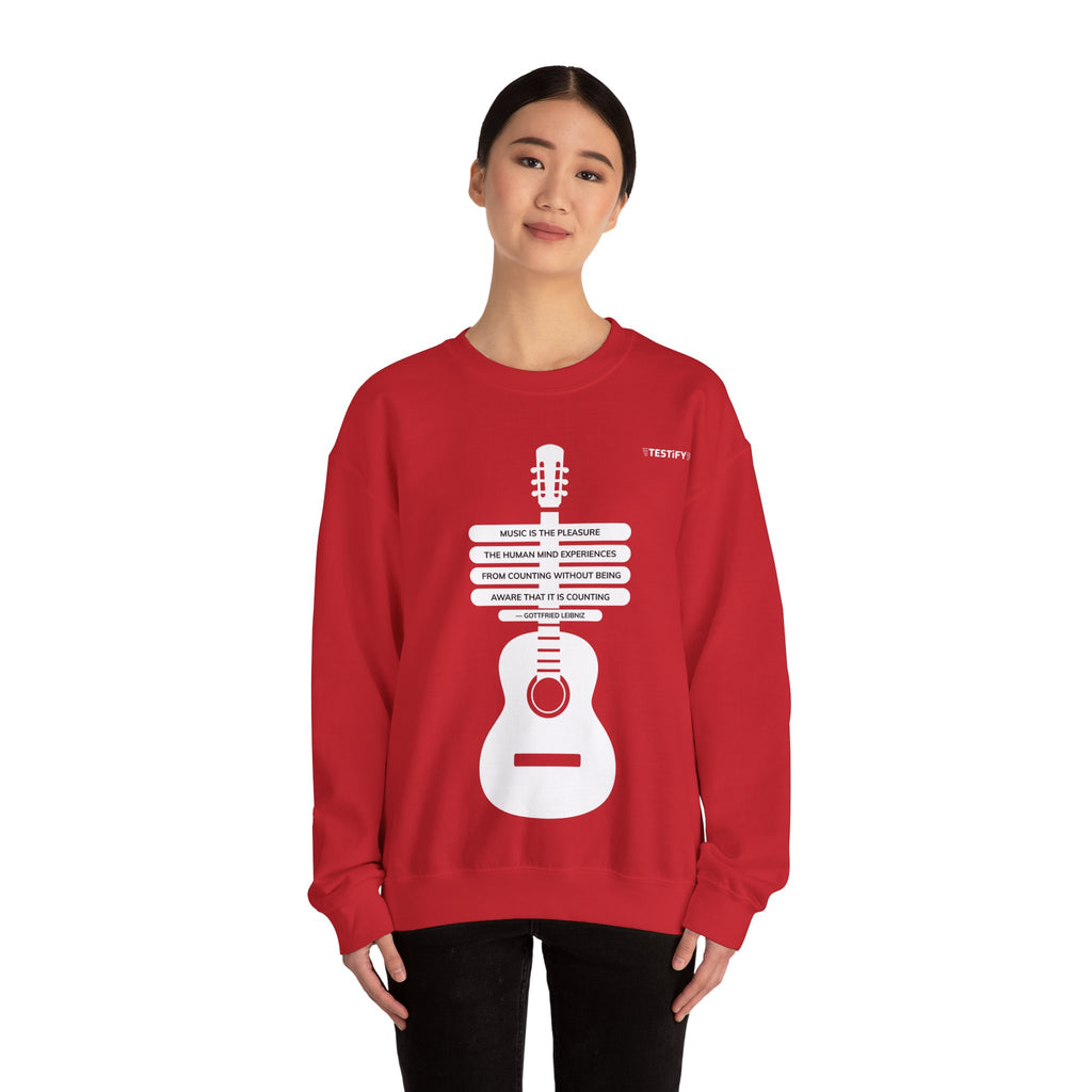 Guitar Road Sign Sweatshirt — Acoustic Music Traveler Crewneck