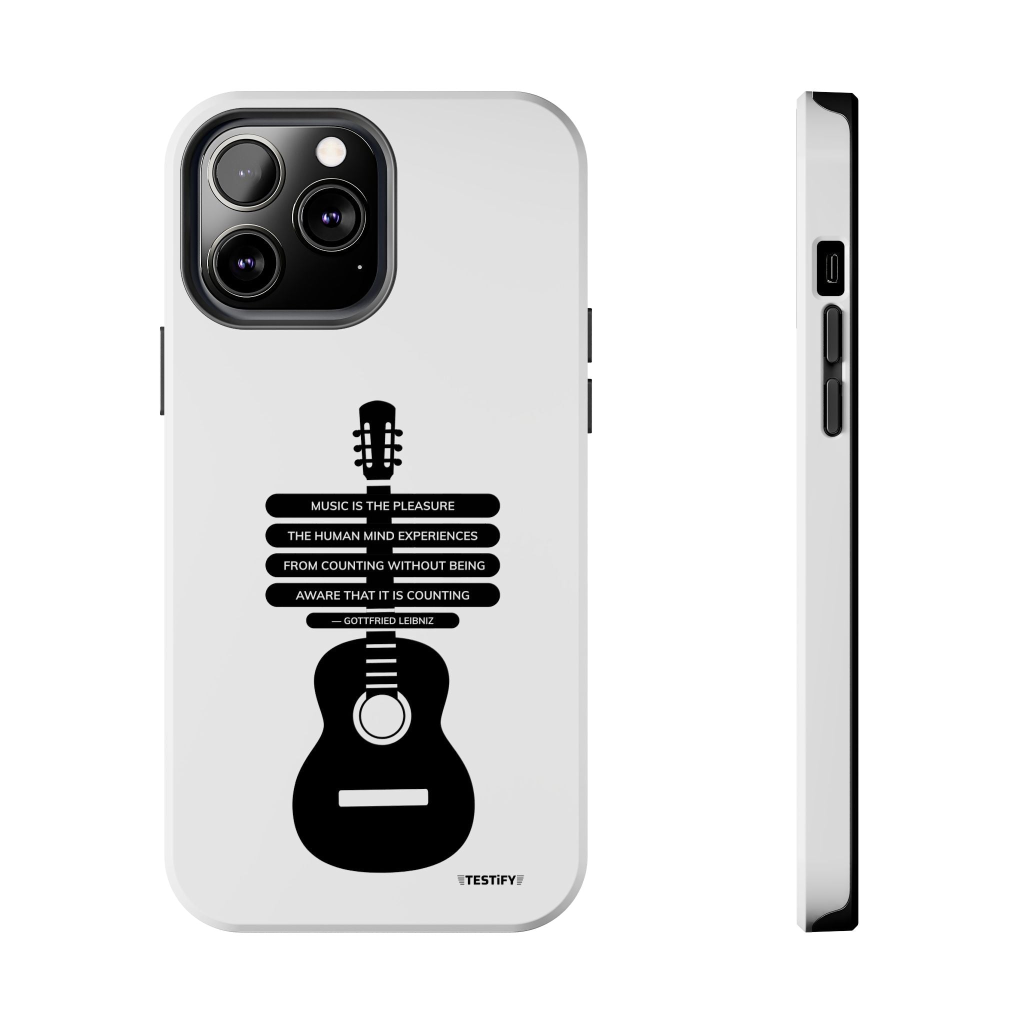 Guitar Quote Tough Phone Case — "Music is the Pleasure" Acoustic Design