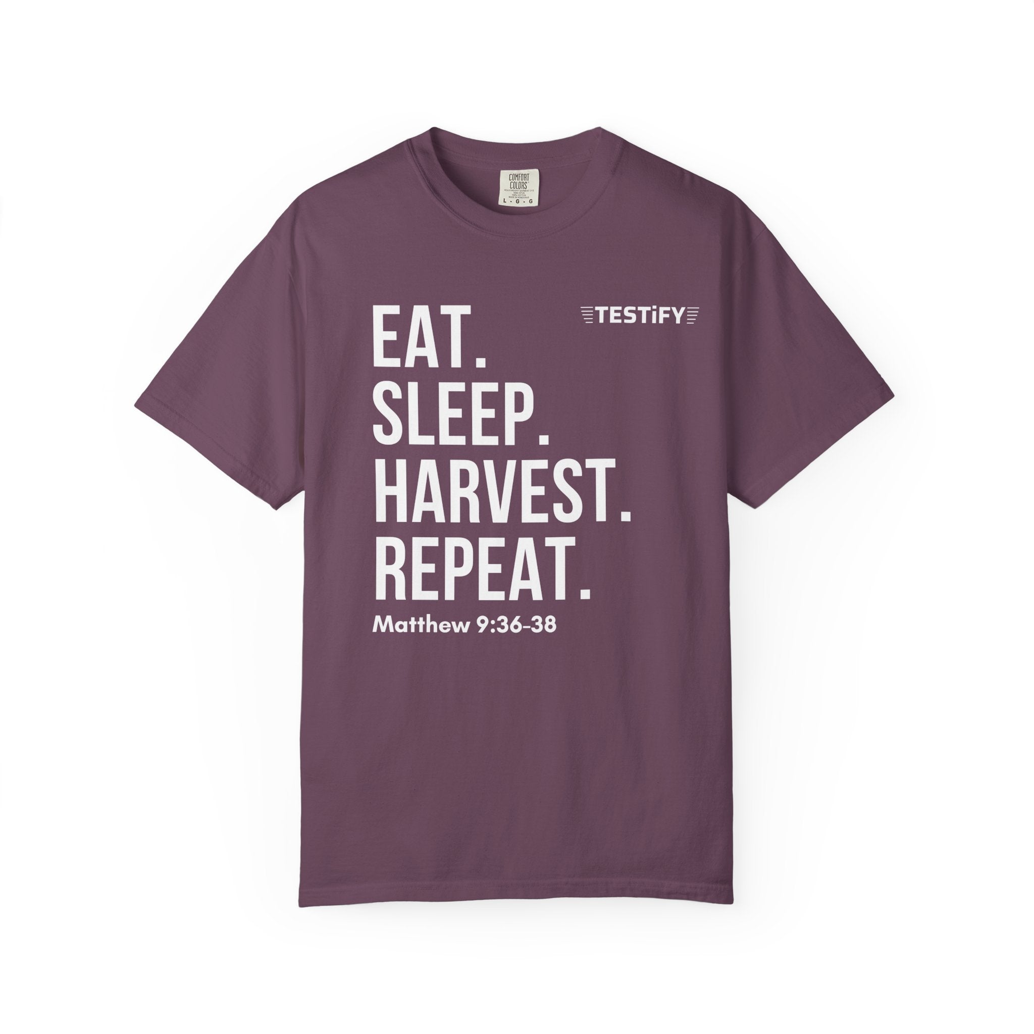 Harvest Mission T-Shirt — "Eat. Sleep. Harvest. Repeat." Christian Faith Tee