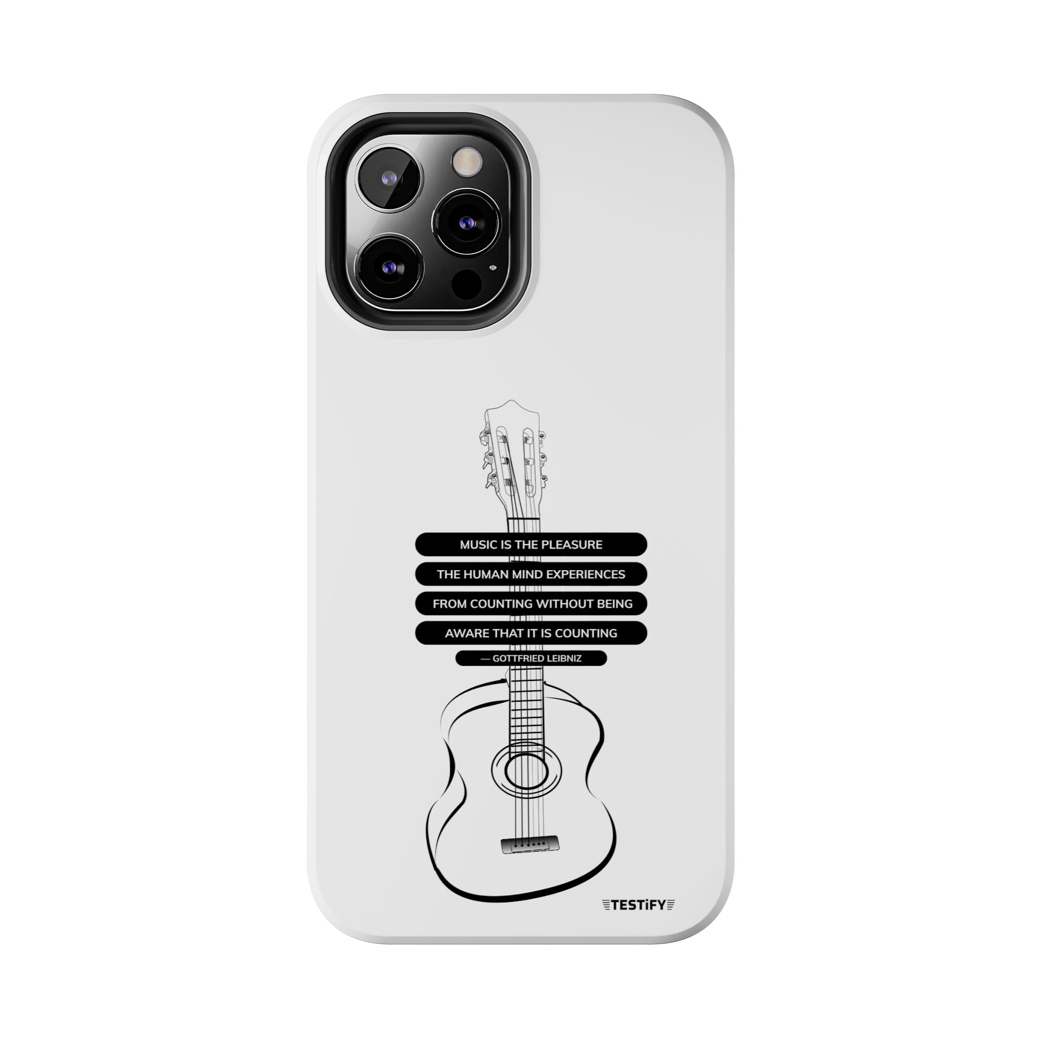 Acoustic Guitar Quote Tough Phone Case — “Music is the Pleasure” Protective Phone Cover