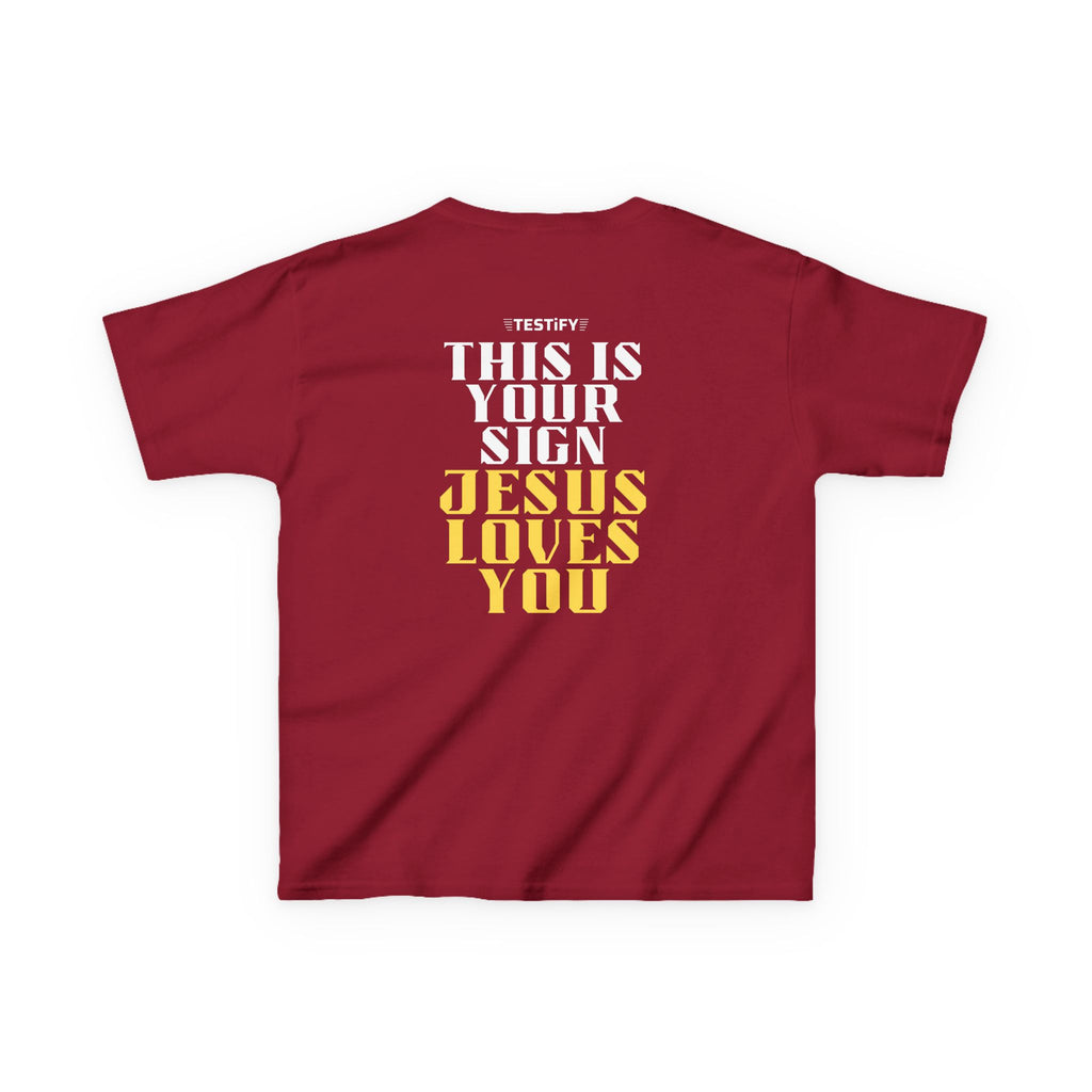 Kids T-Shirt — 'Jesus Loves You' Bright Yellow Faith Tee