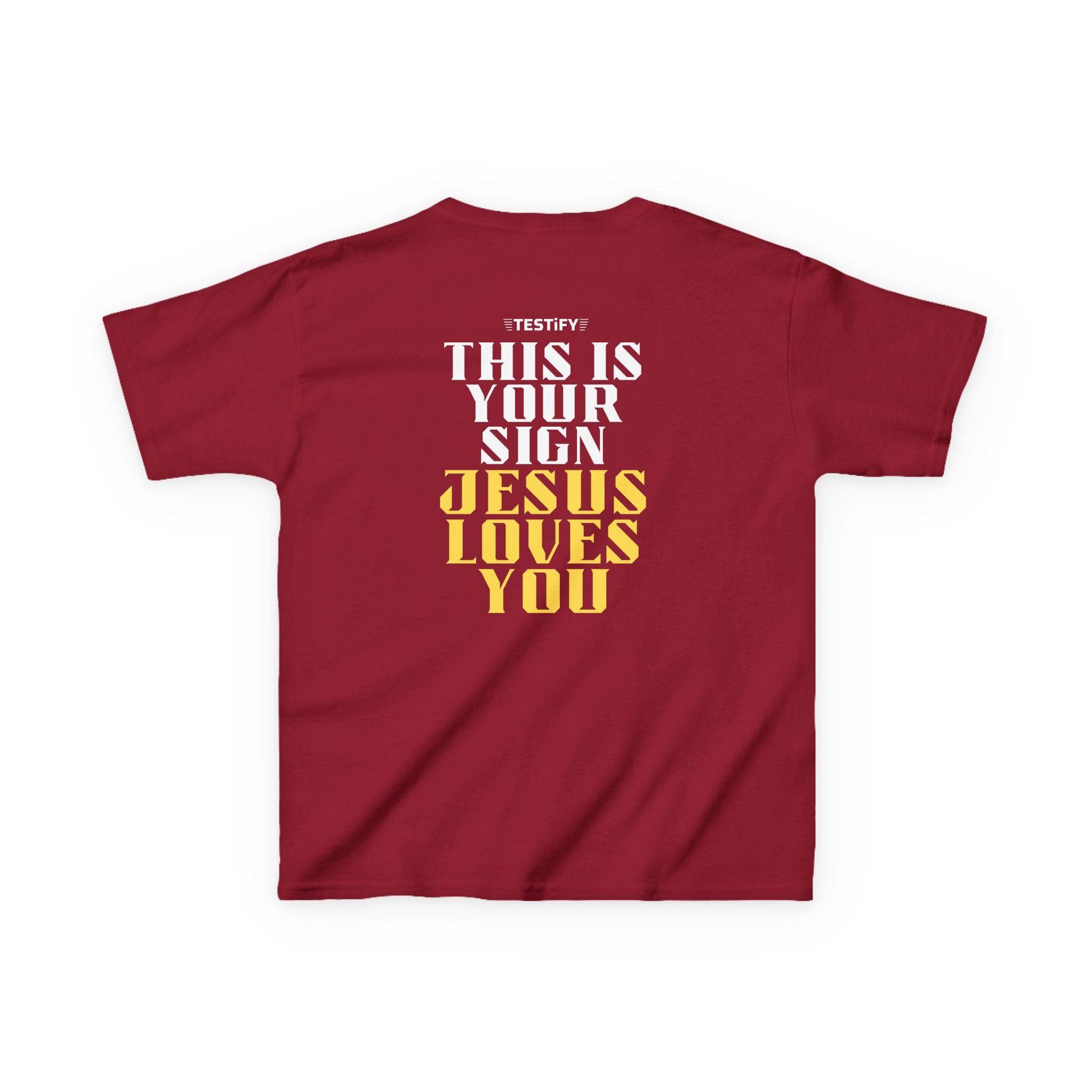 Kids T-Shirt — 'Jesus Loves You' Bright Yellow Faith Tee