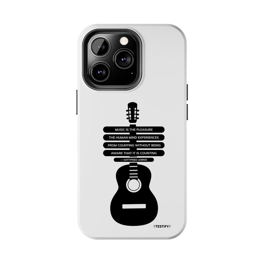 Guitar Quote Tough Phone Case — "Music is the Pleasure" Acoustic Design