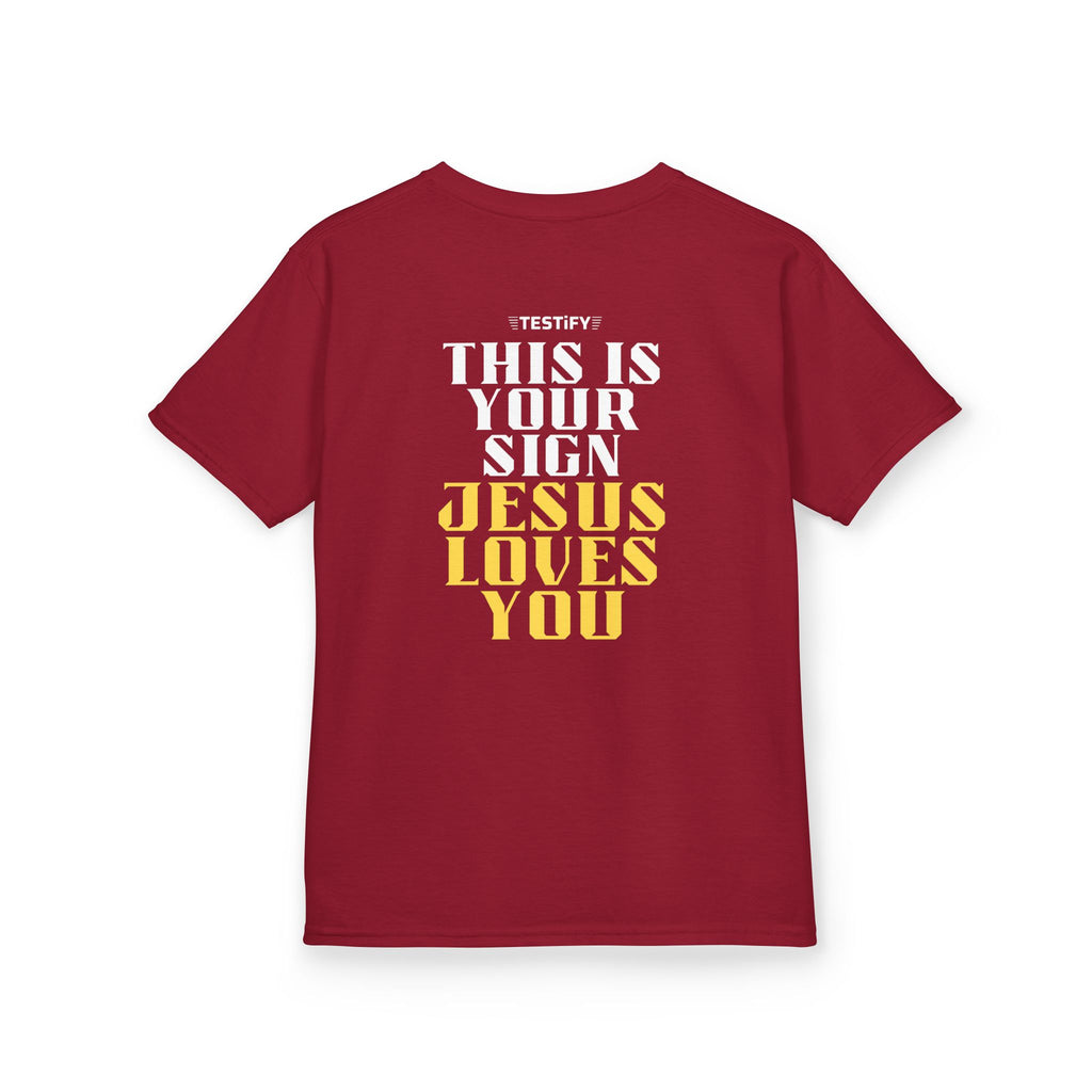 Kids T-Shirt — 'Jesus Loves You' Bright Yellow Faith Tee