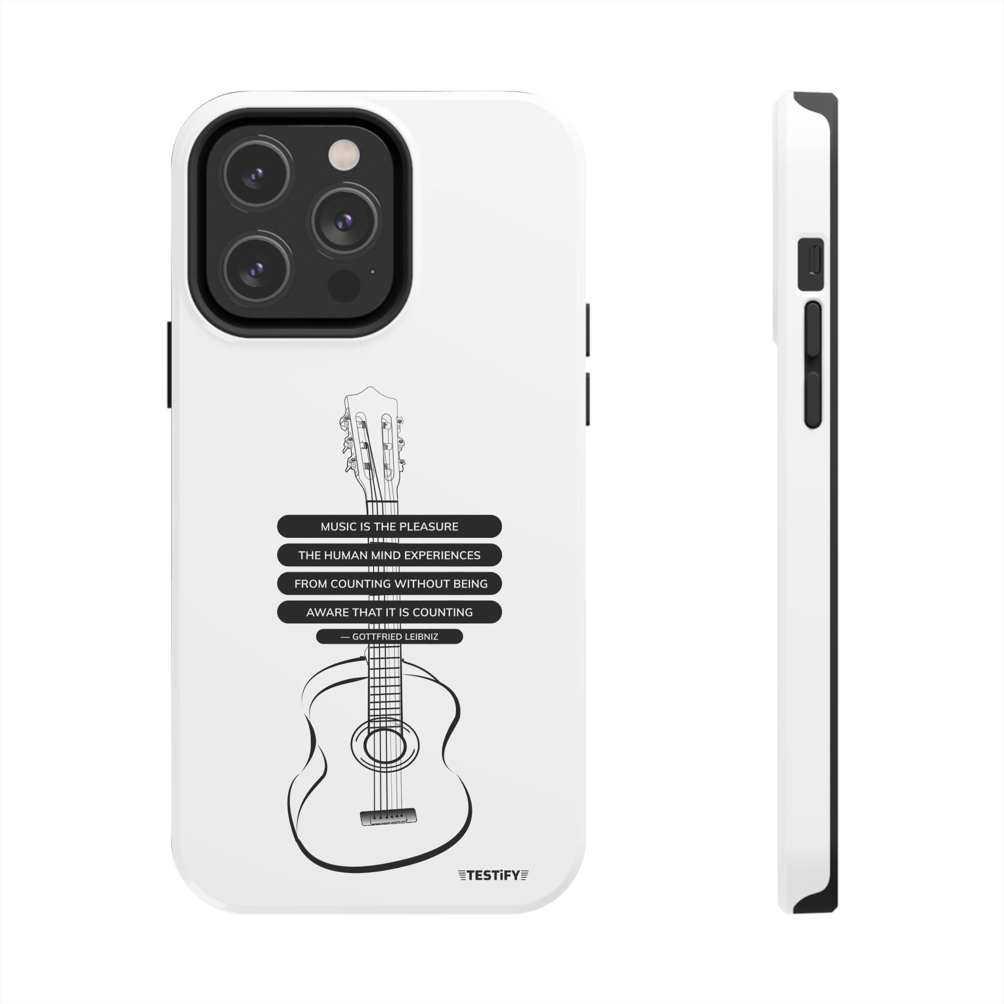 Acoustic Guitar Quote Tough Phone Case — “Music is the Pleasure” Protective Phone Cover