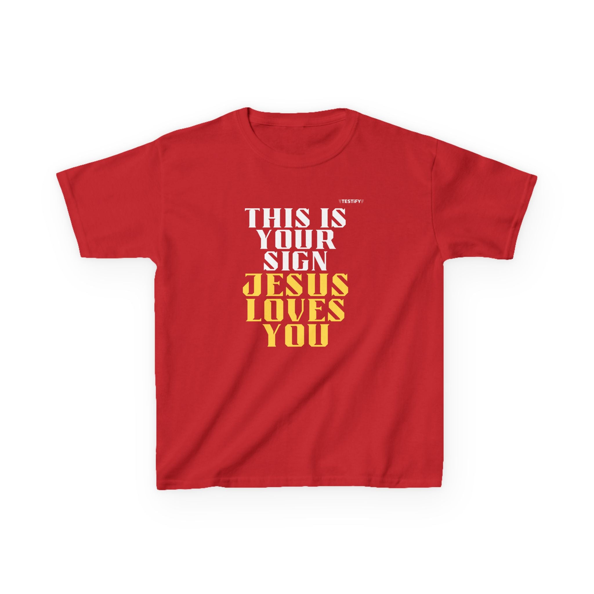 Kids T-Shirt — 'Jesus Loves You' Bright Yellow Faith Tee