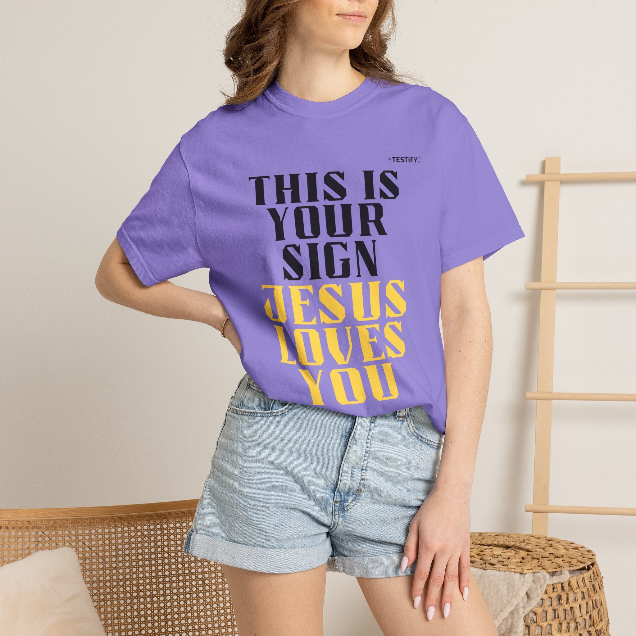 T-Shirt - "This Is Your Sign: Jesus Loves You" Inspirational Christian Tee