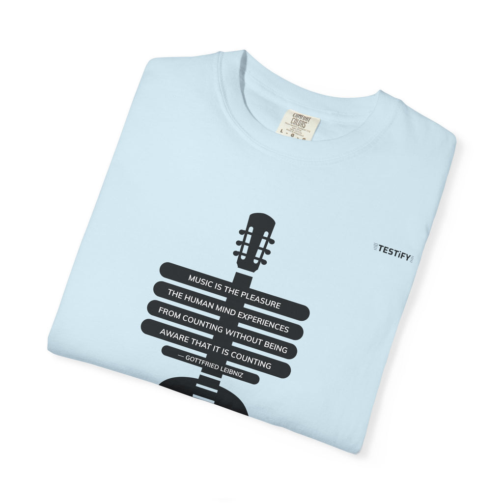 Acoustic Guitar Quote T-Shirt — "Music is the Pleasure" Graphic Tee