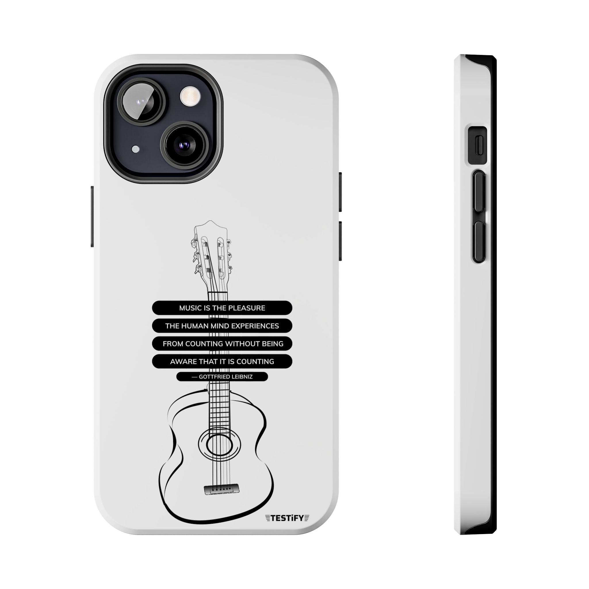Acoustic Guitar Quote Tough Phone Case — “Music is the Pleasure” Protective Phone Cover