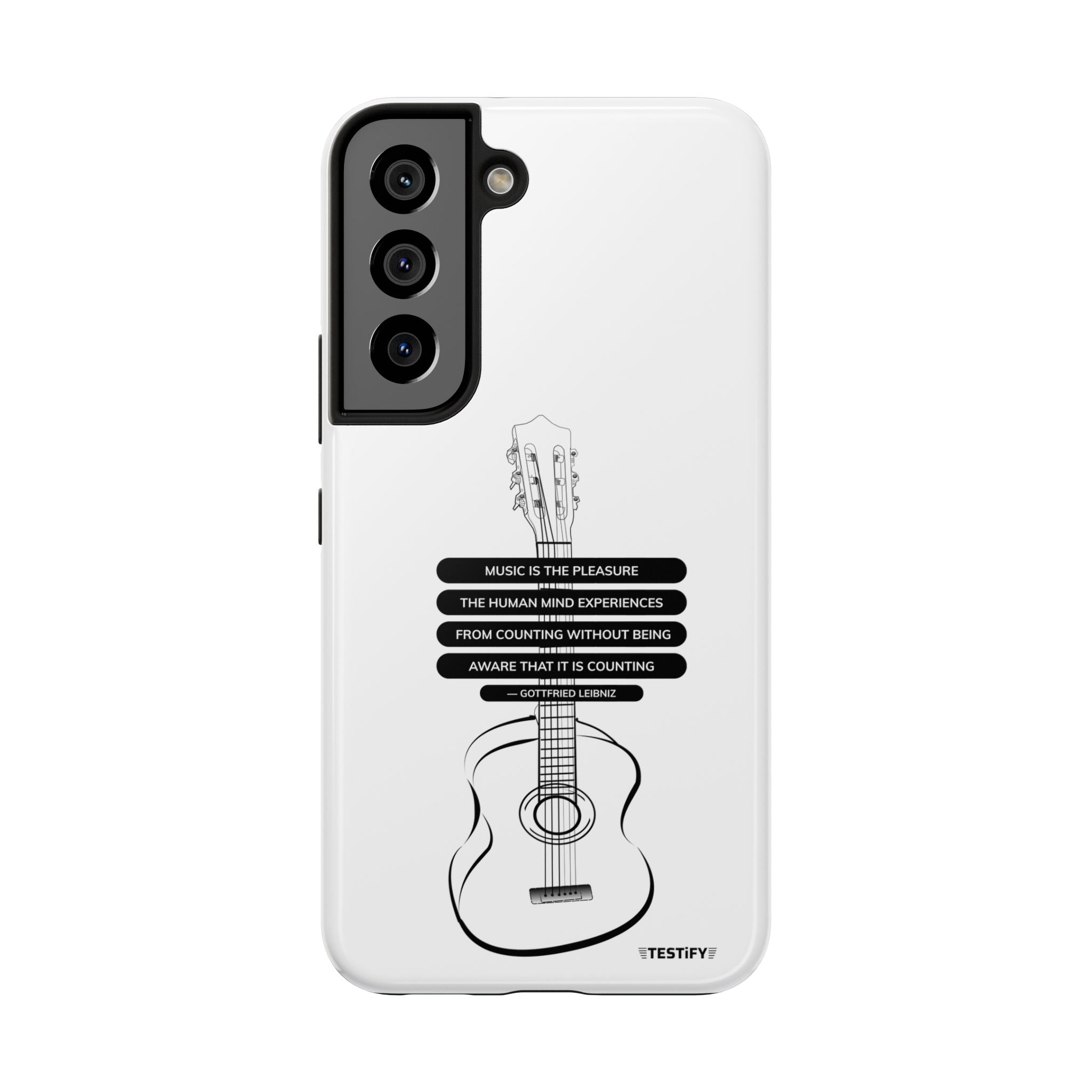 Acoustic Guitar Quote Tough Phone Case — “Music is the Pleasure” Protective Phone Cover