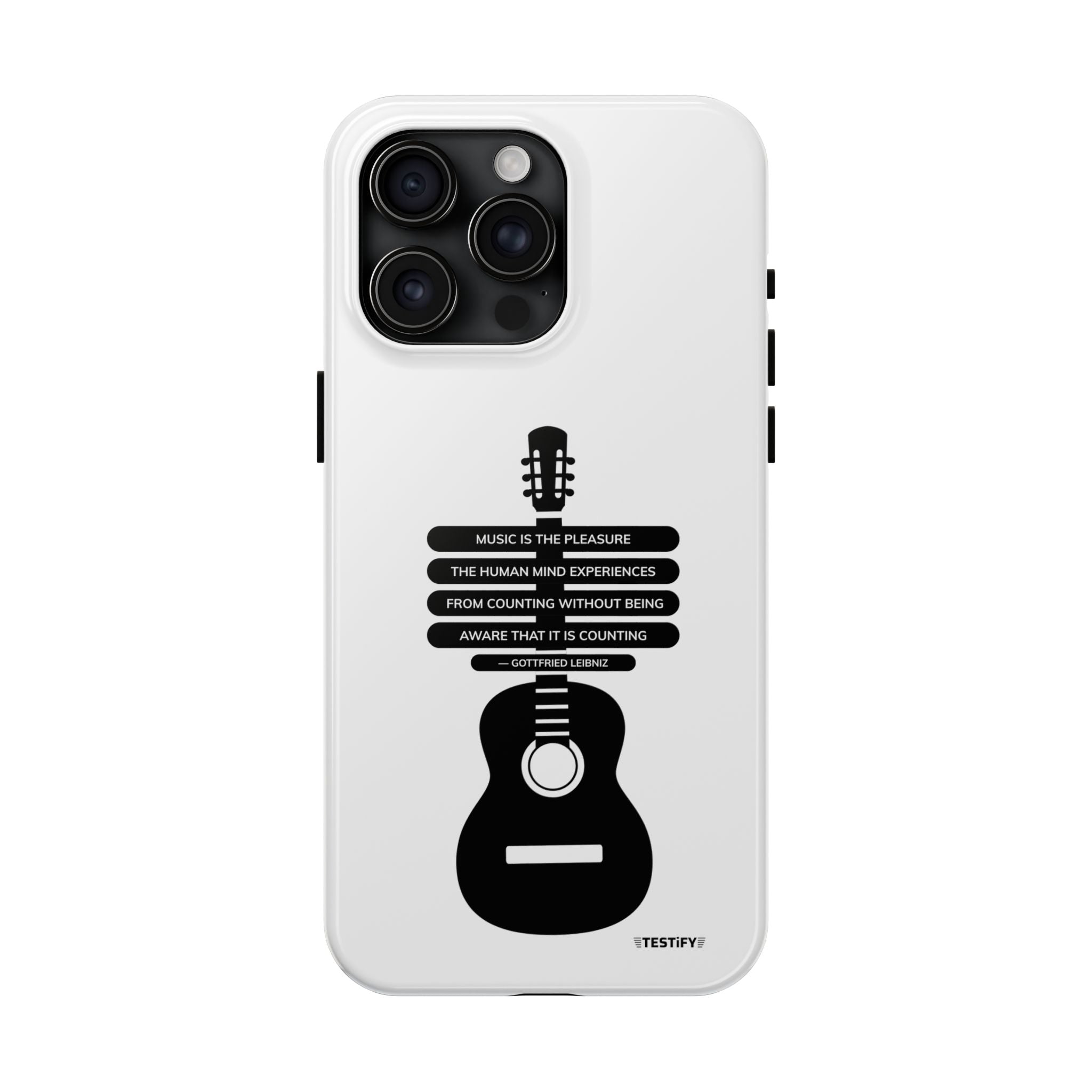 Guitar Quote Tough Phone Case — "Music is the Pleasure" Acoustic Design