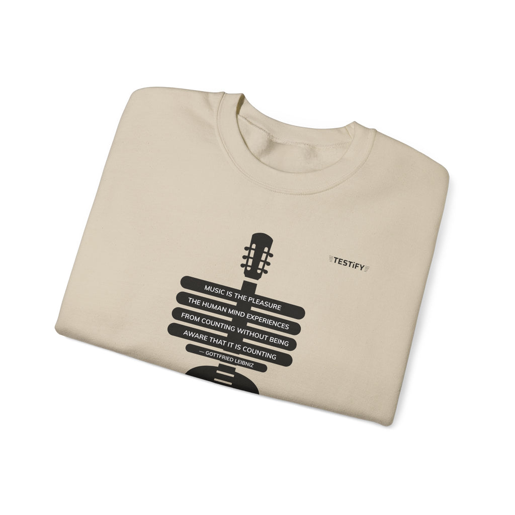 Guitar Skeleton Crewneck Sweatshirt — Modern Acoustic Music Tee