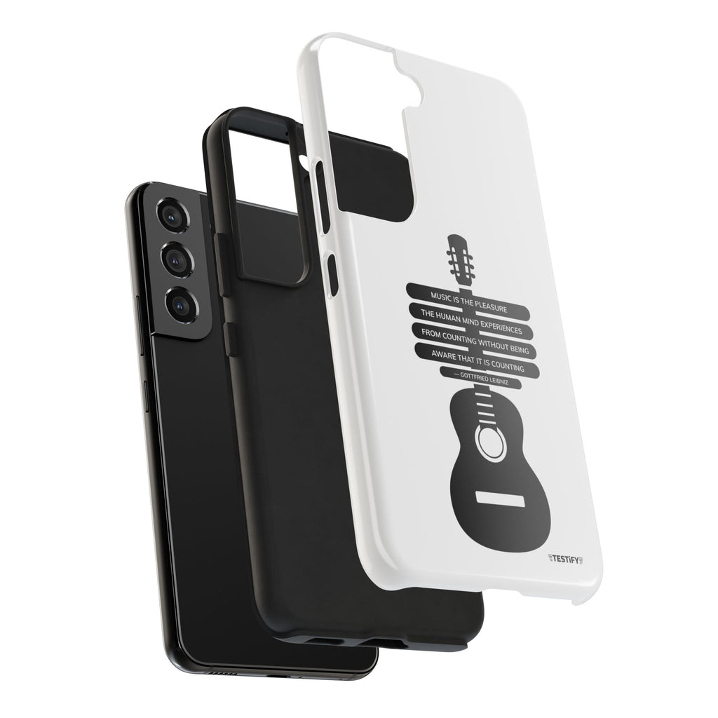 Guitar Quote Tough Phone Case — "Music is the Pleasure" Acoustic Design