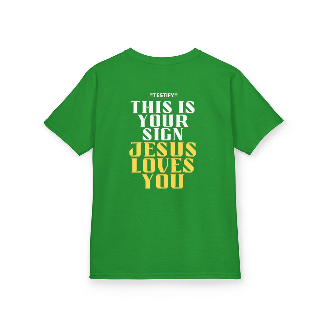 Kids T-Shirt — 'Jesus Loves You' Bright Yellow Faith Tee