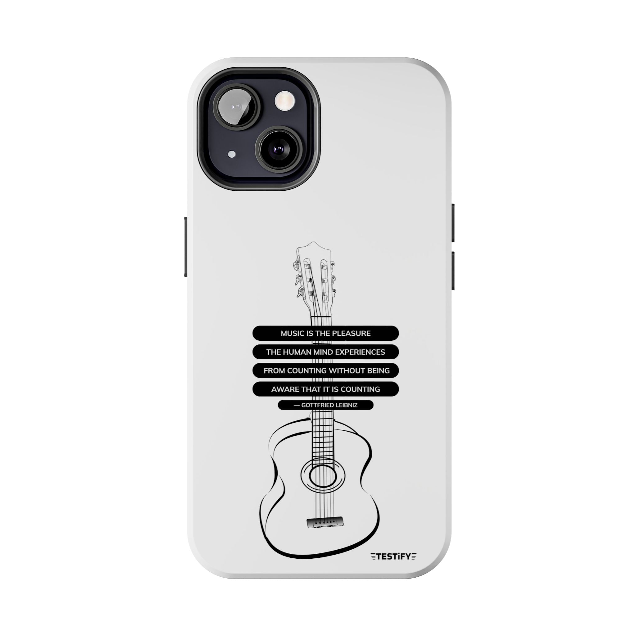 Acoustic Guitar Quote Tough Phone Case — “Music is the Pleasure” Protective Phone Cover