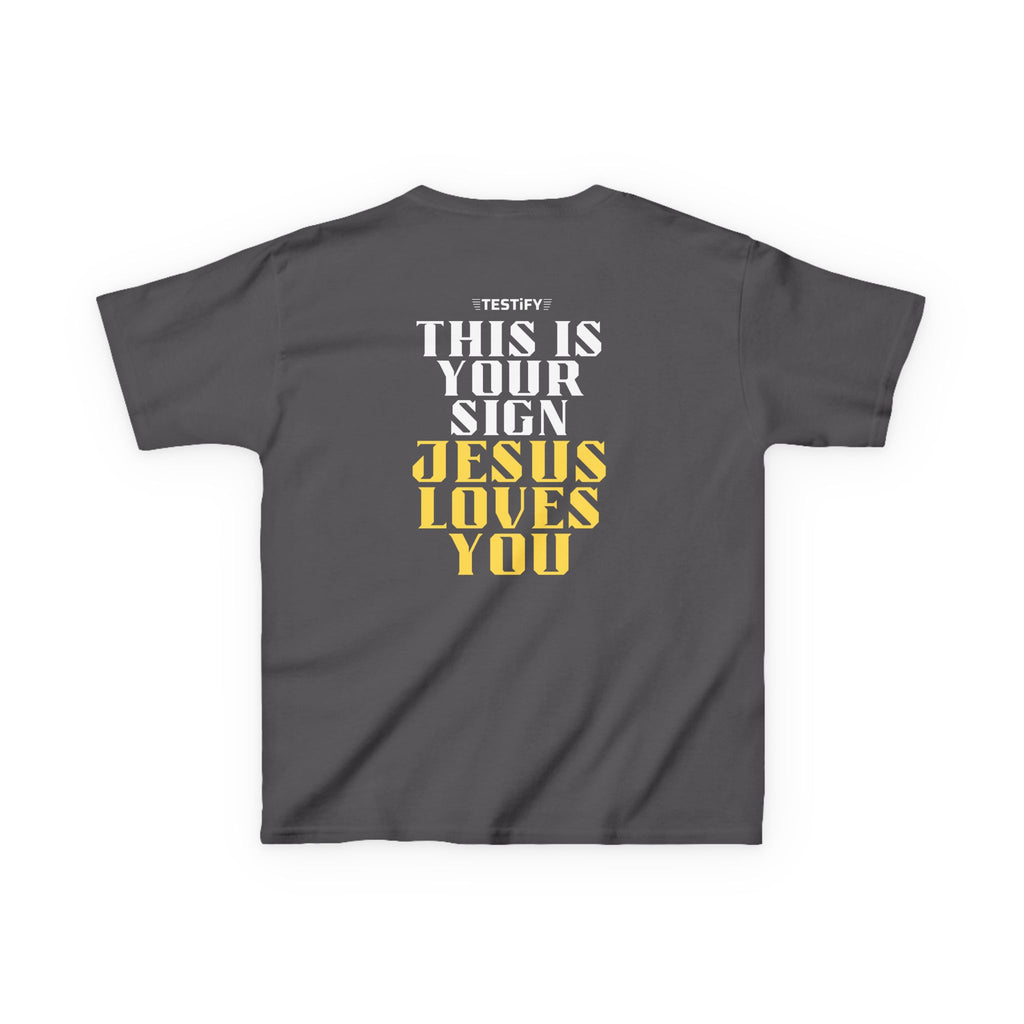 Kids T-Shirt — 'Jesus Loves You' Bright Yellow Faith Tee