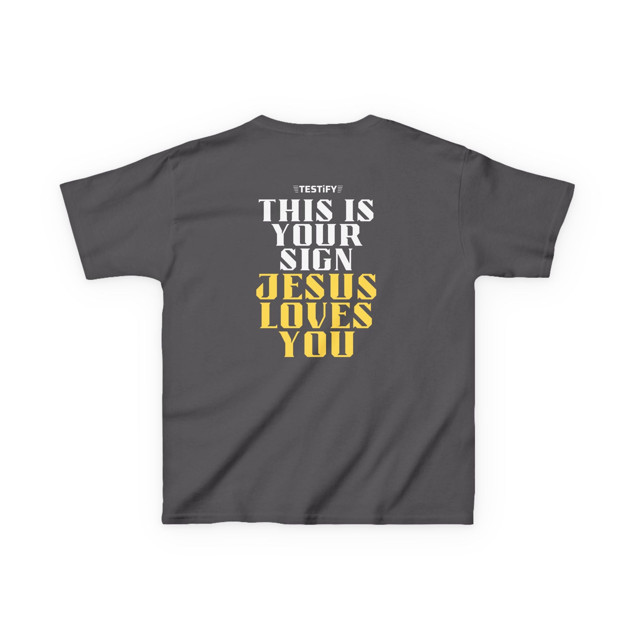 Kids T-Shirt — 'Jesus Loves You' Bright Yellow Faith Tee