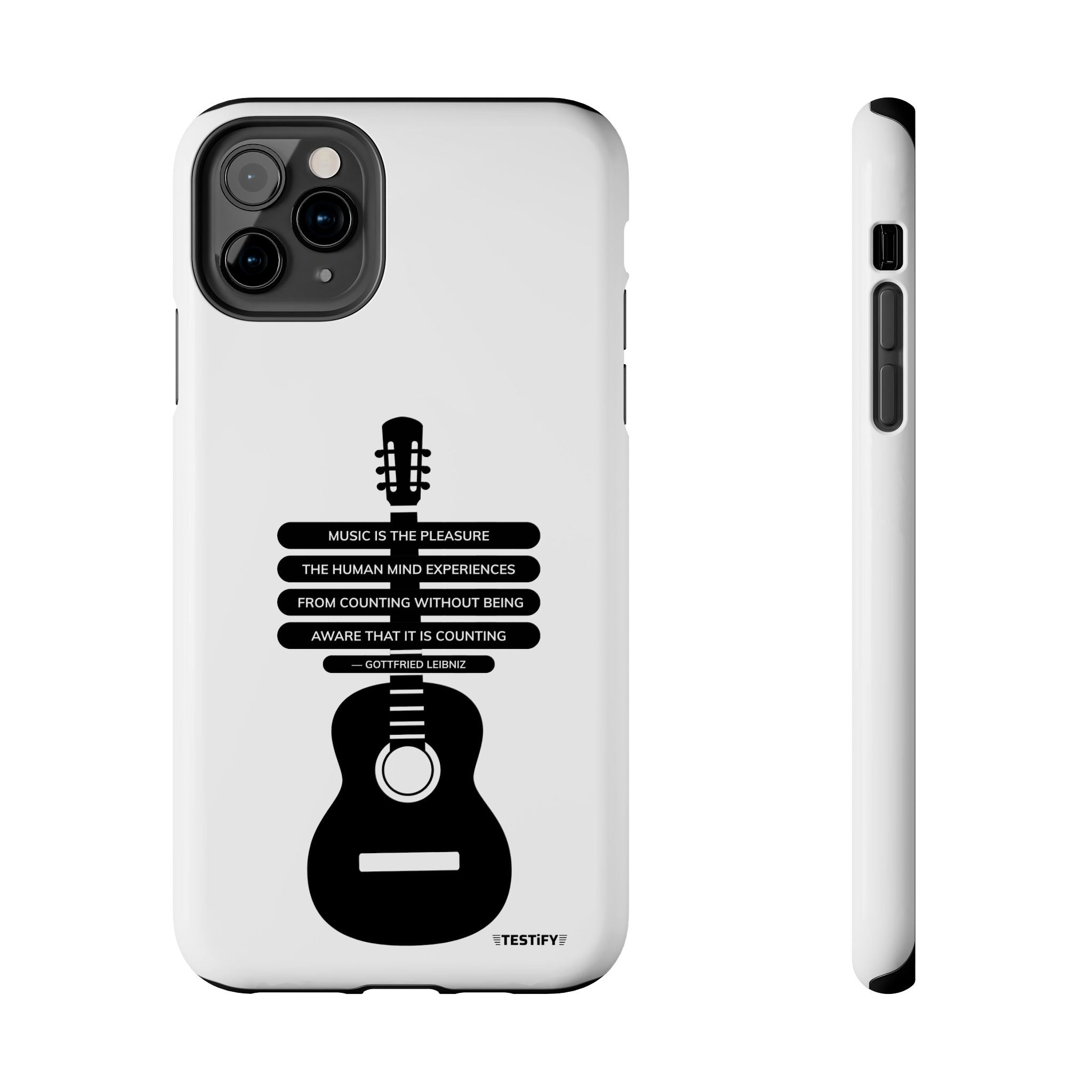 Guitar Quote Tough Phone Case — "Music is the Pleasure" Acoustic Design