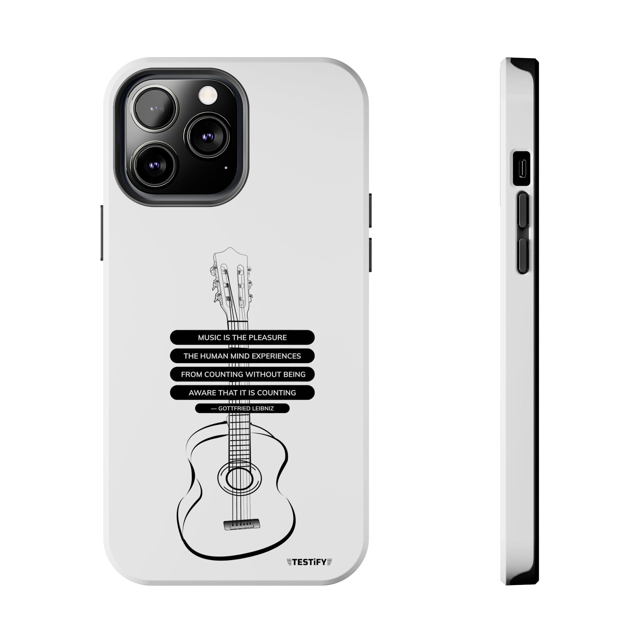 Acoustic Guitar Quote Tough Phone Case — “Music is the Pleasure” Protective Phone Cover