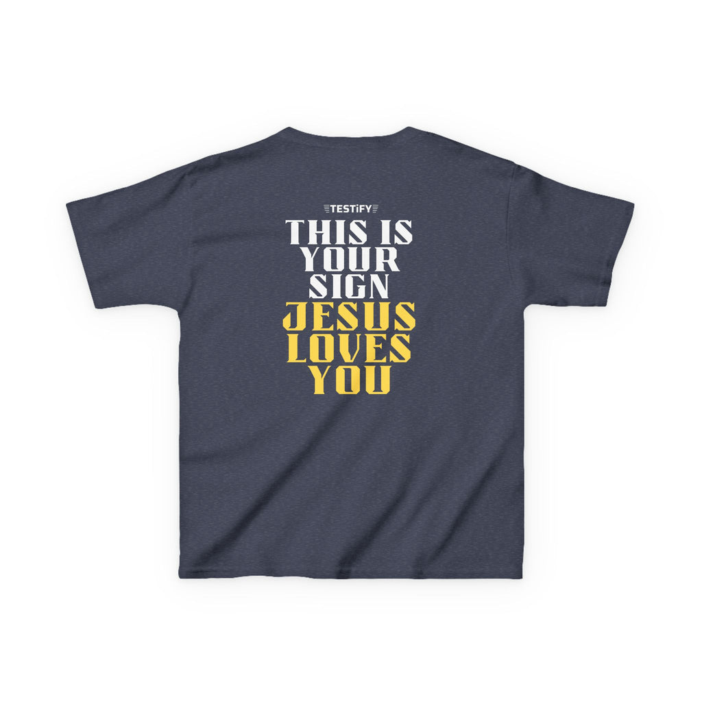 Kids T-Shirt — 'Jesus Loves You' Bright Yellow Faith Tee