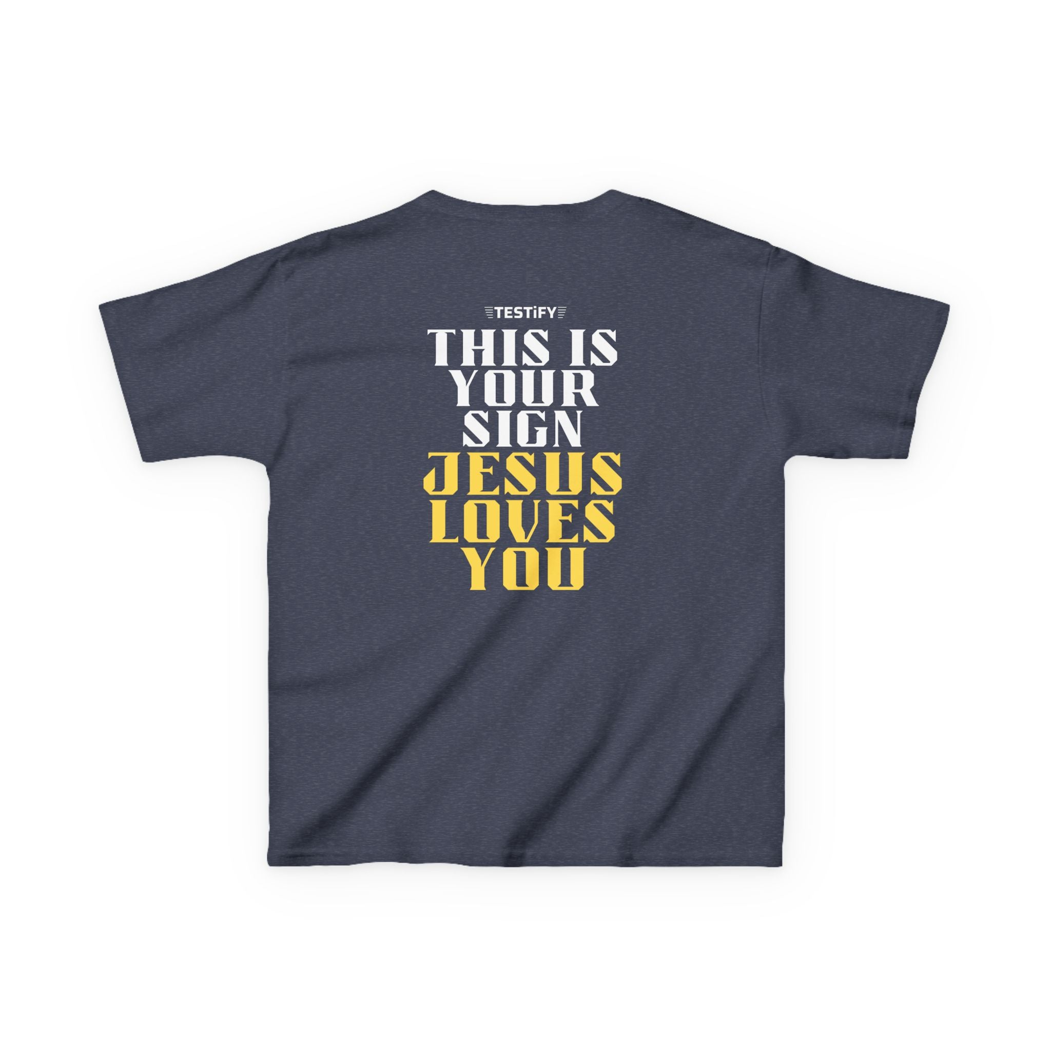 Kids T-Shirt — 'Jesus Loves You' Bright Yellow Faith Tee