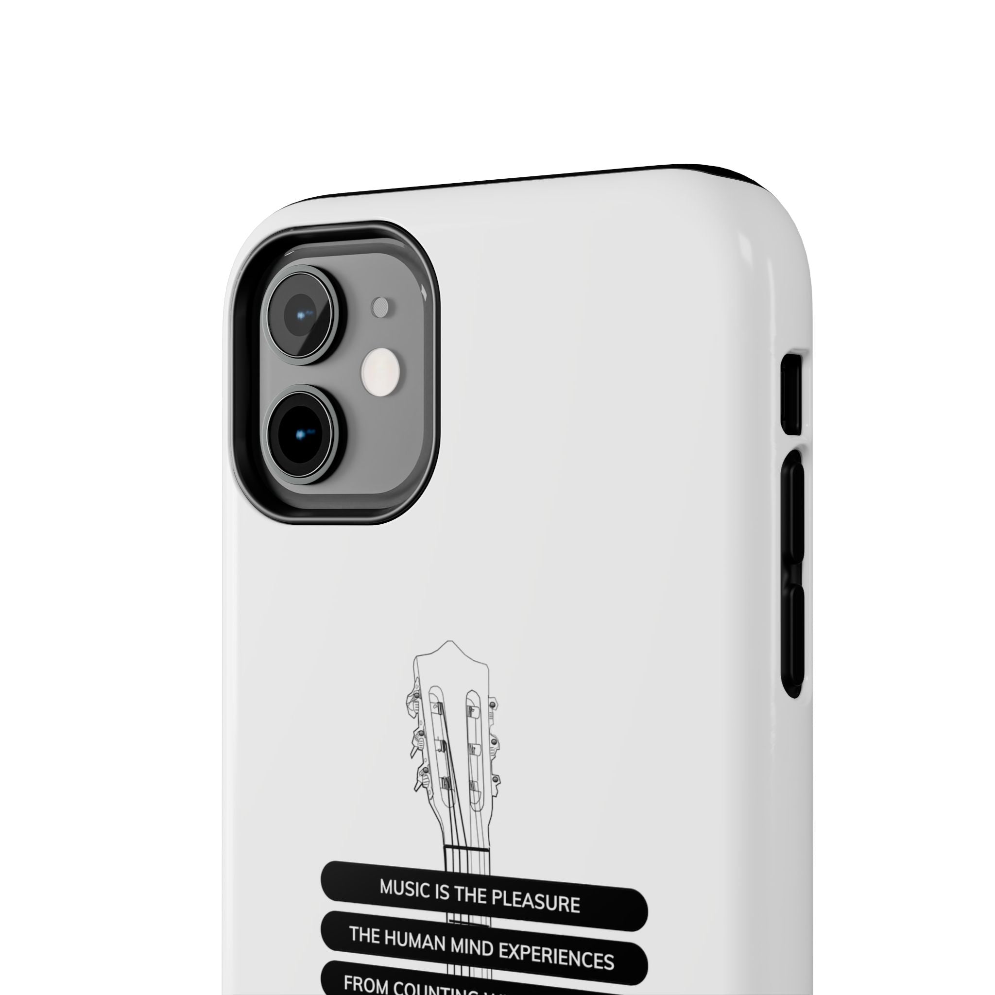 Acoustic Guitar Quote Tough Phone Case — “Music is the Pleasure” Protective Phone Cover