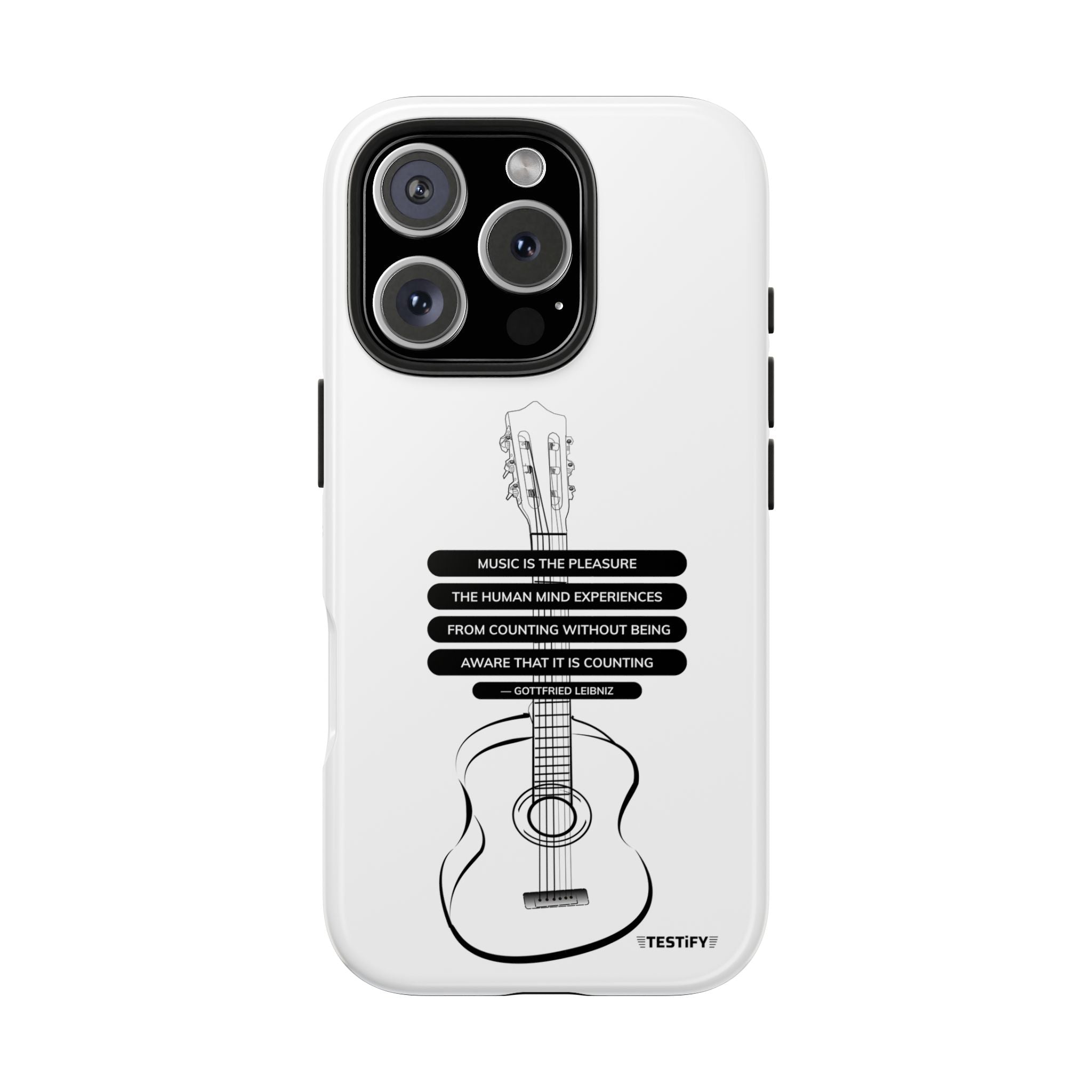 Acoustic Guitar Quote Tough Phone Case — “Music is the Pleasure” Protective Phone Cover