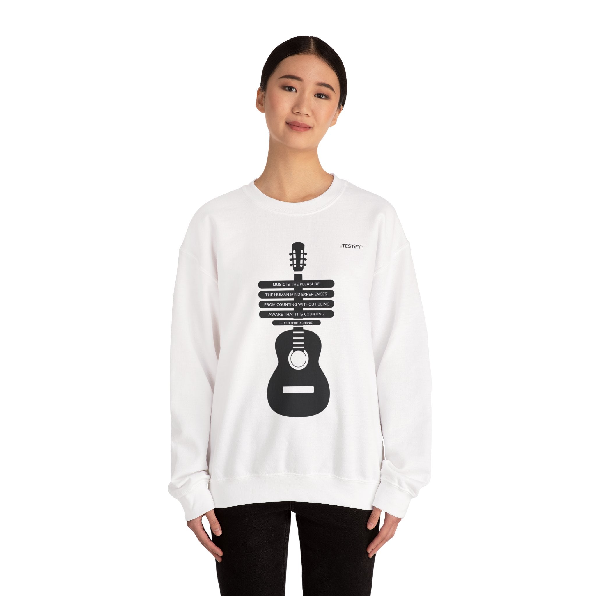 Guitar Skeleton Crewneck Sweatshirt — Modern Acoustic Music Tee
