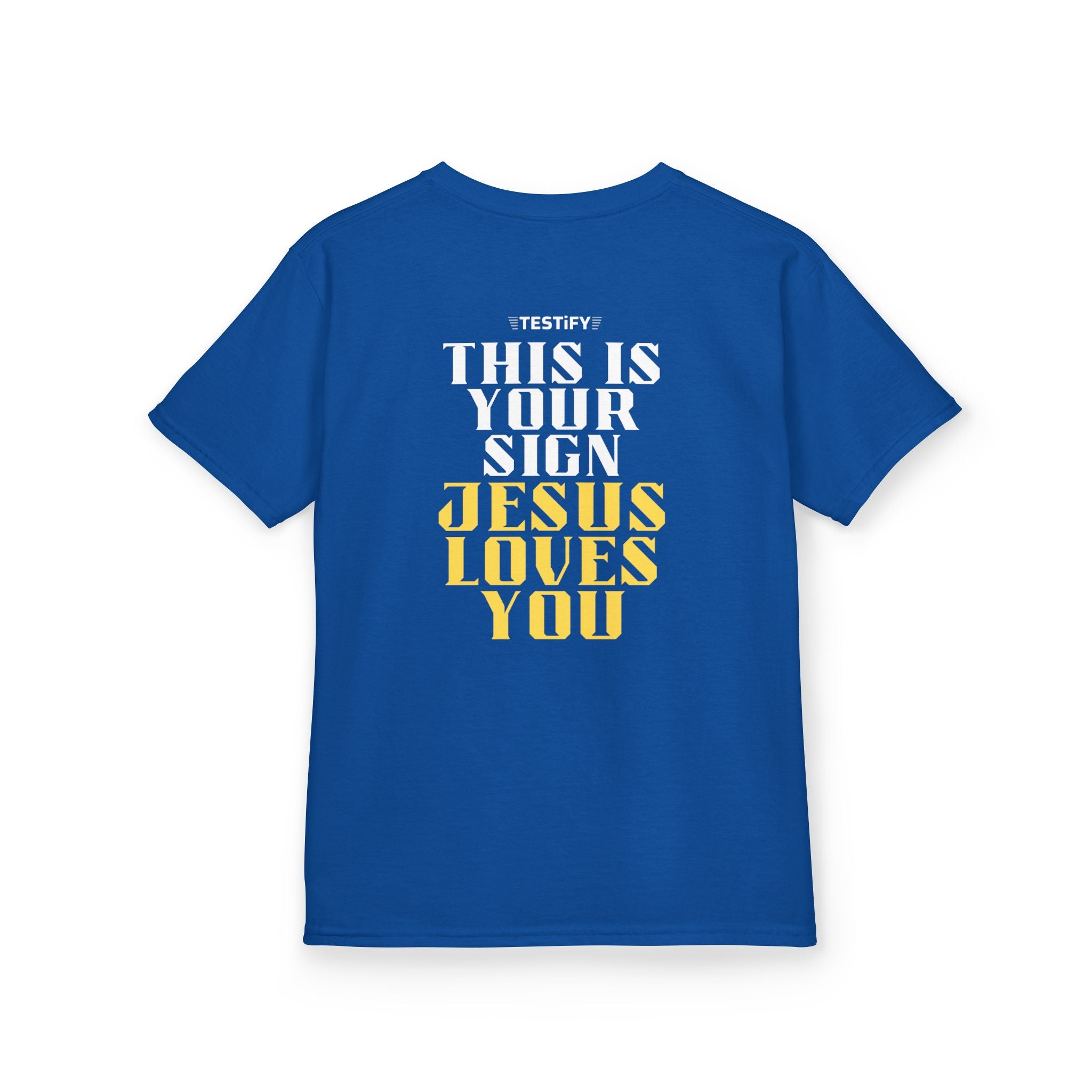 Kids T-Shirt — 'Jesus Loves You' Bright Yellow Faith Tee
