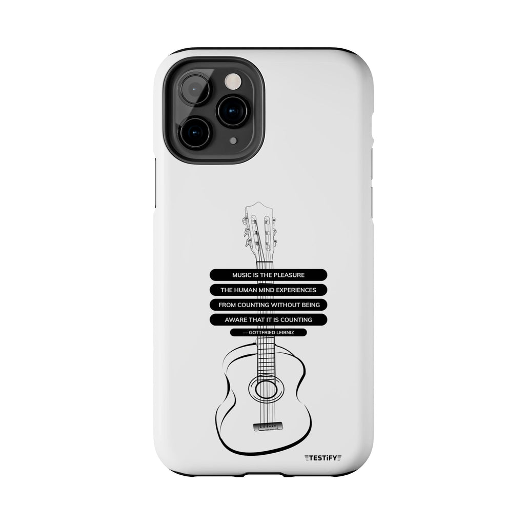 Acoustic Guitar Quote Tough Phone Case — “Music is the Pleasure” Protective Phone Cover