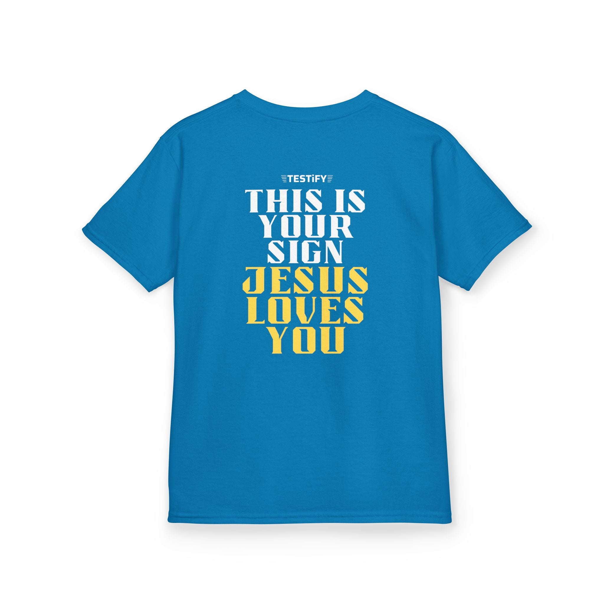 Kids T-Shirt — 'Jesus Loves You' Bright Yellow Faith Tee