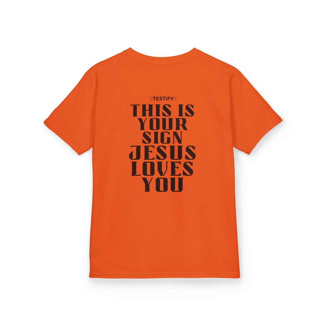 Kids T-Shirt — "This Is Your Sign: Jesus Loves You" Faith Graphic Tee