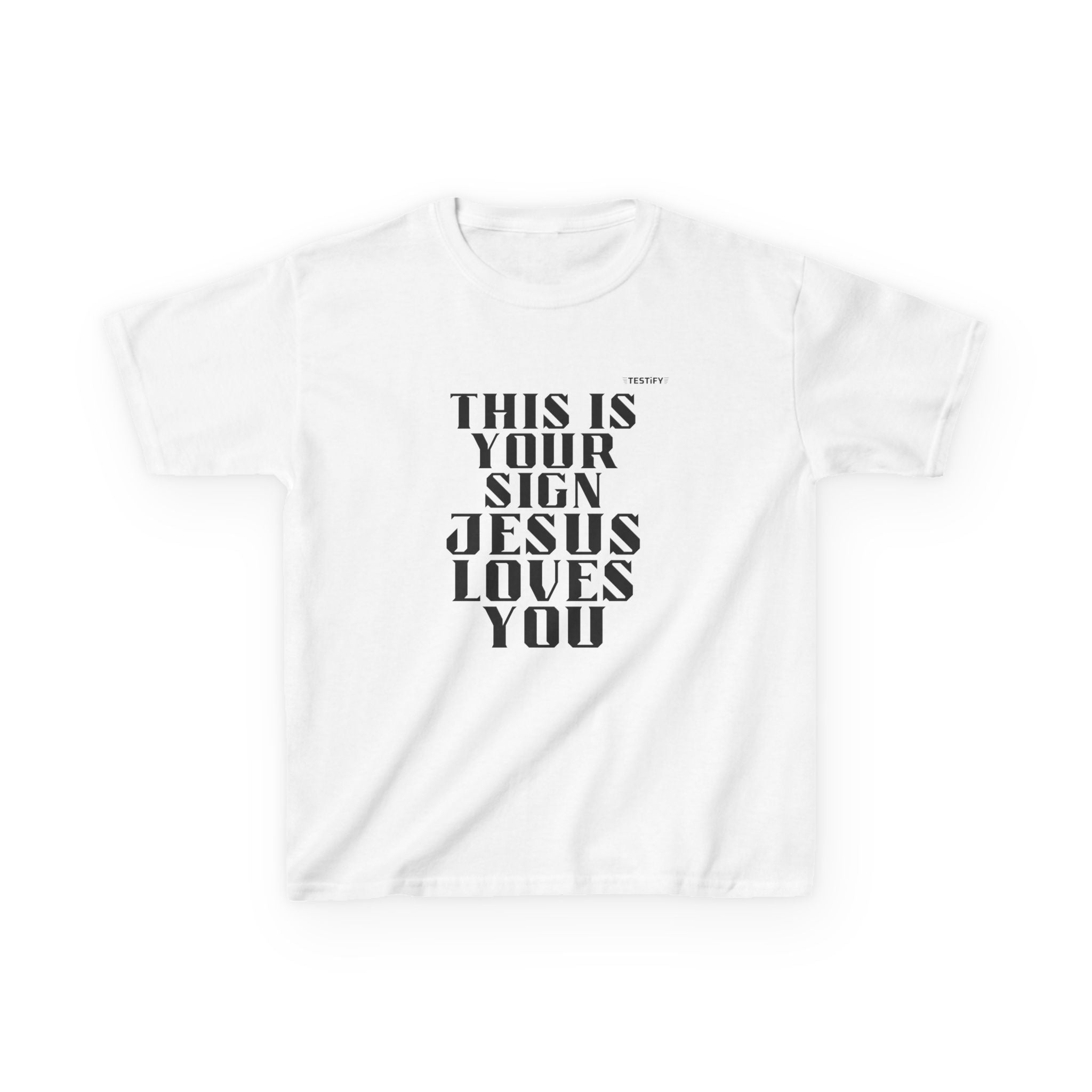 Kids T-Shirt — "This Is Your Sign: Jesus Loves You" Faith Graphic Tee