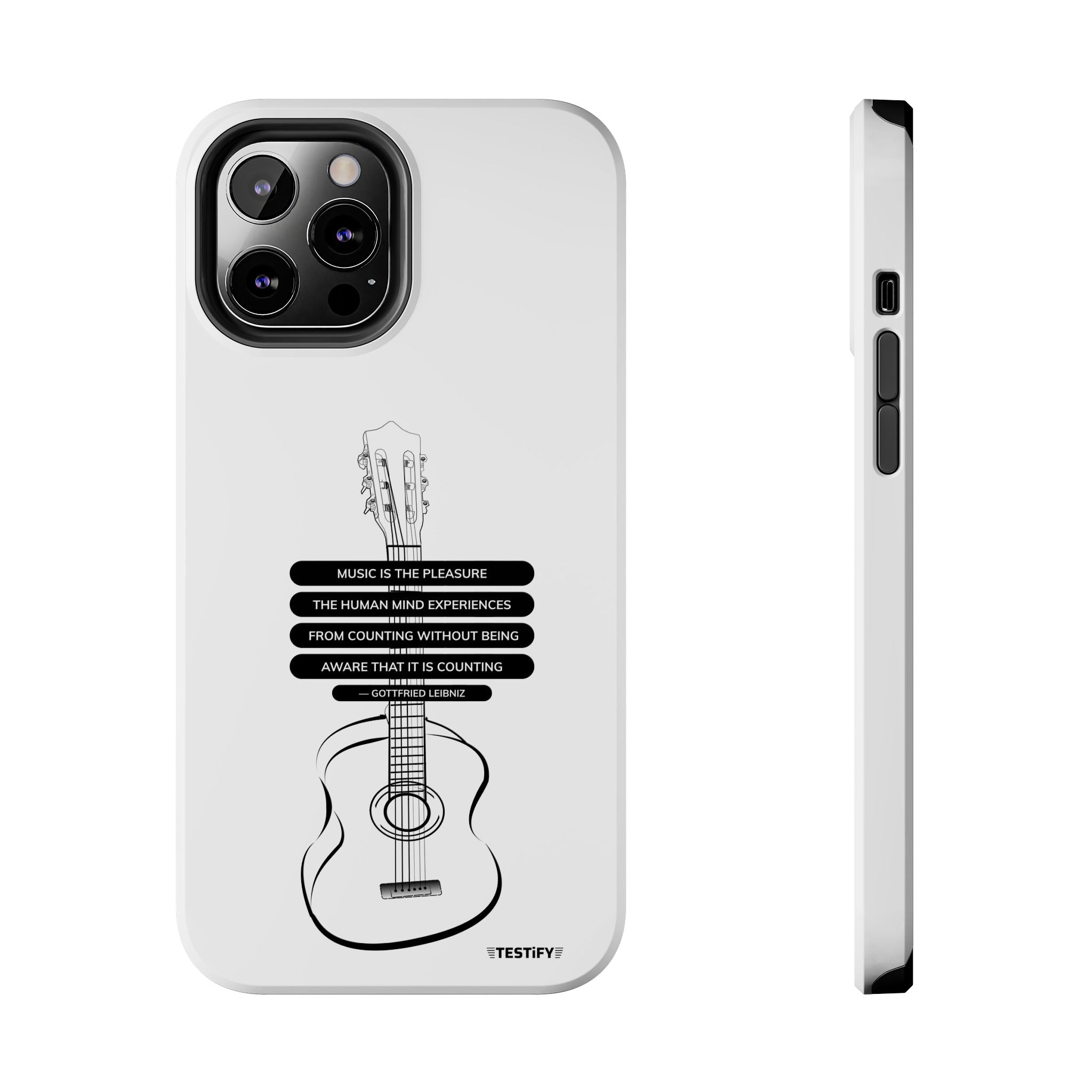 Acoustic Guitar Quote Tough Phone Case — “Music is the Pleasure” Protective Phone Cover