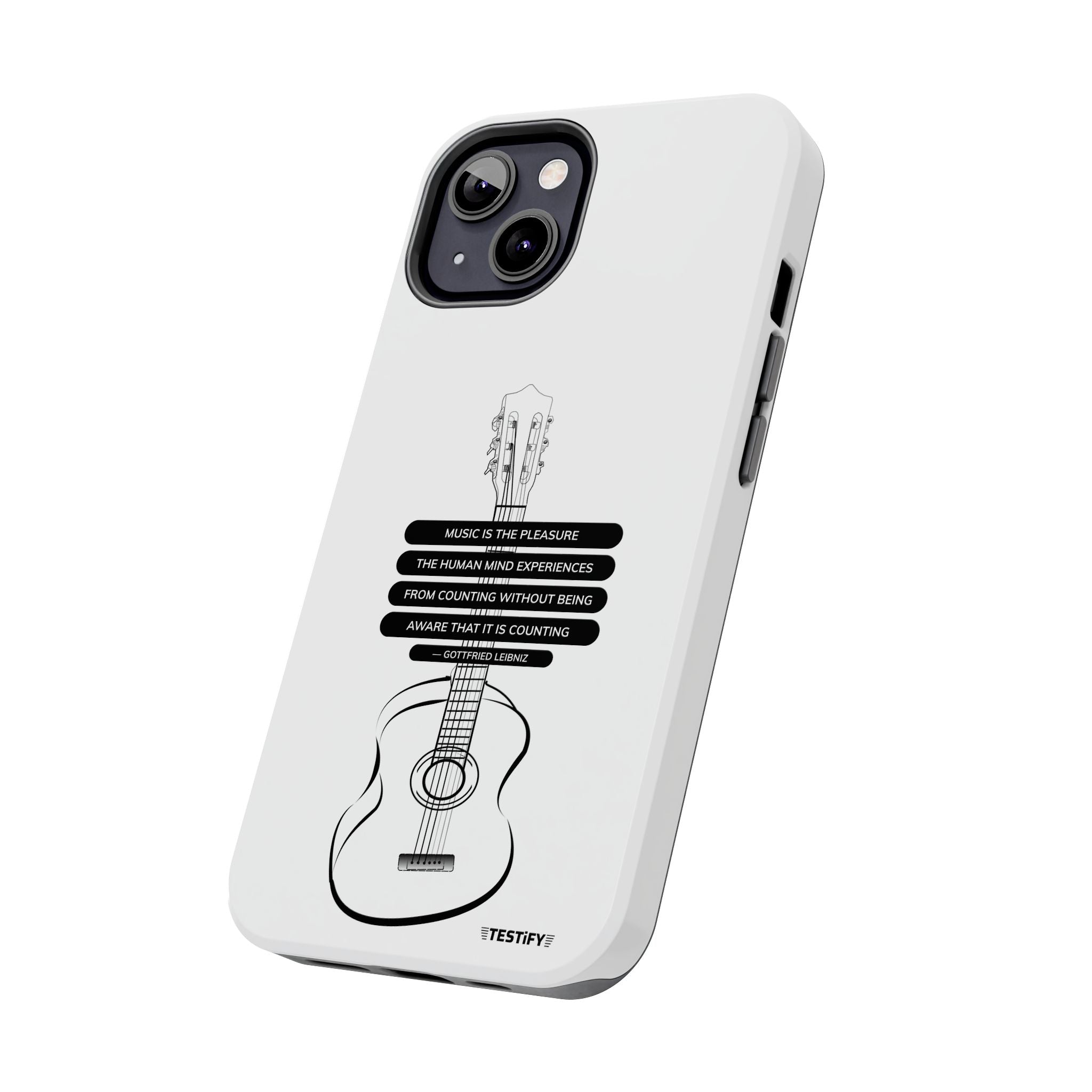 Acoustic Guitar Quote Tough Phone Case — “Music is the Pleasure” Protective Phone Cover