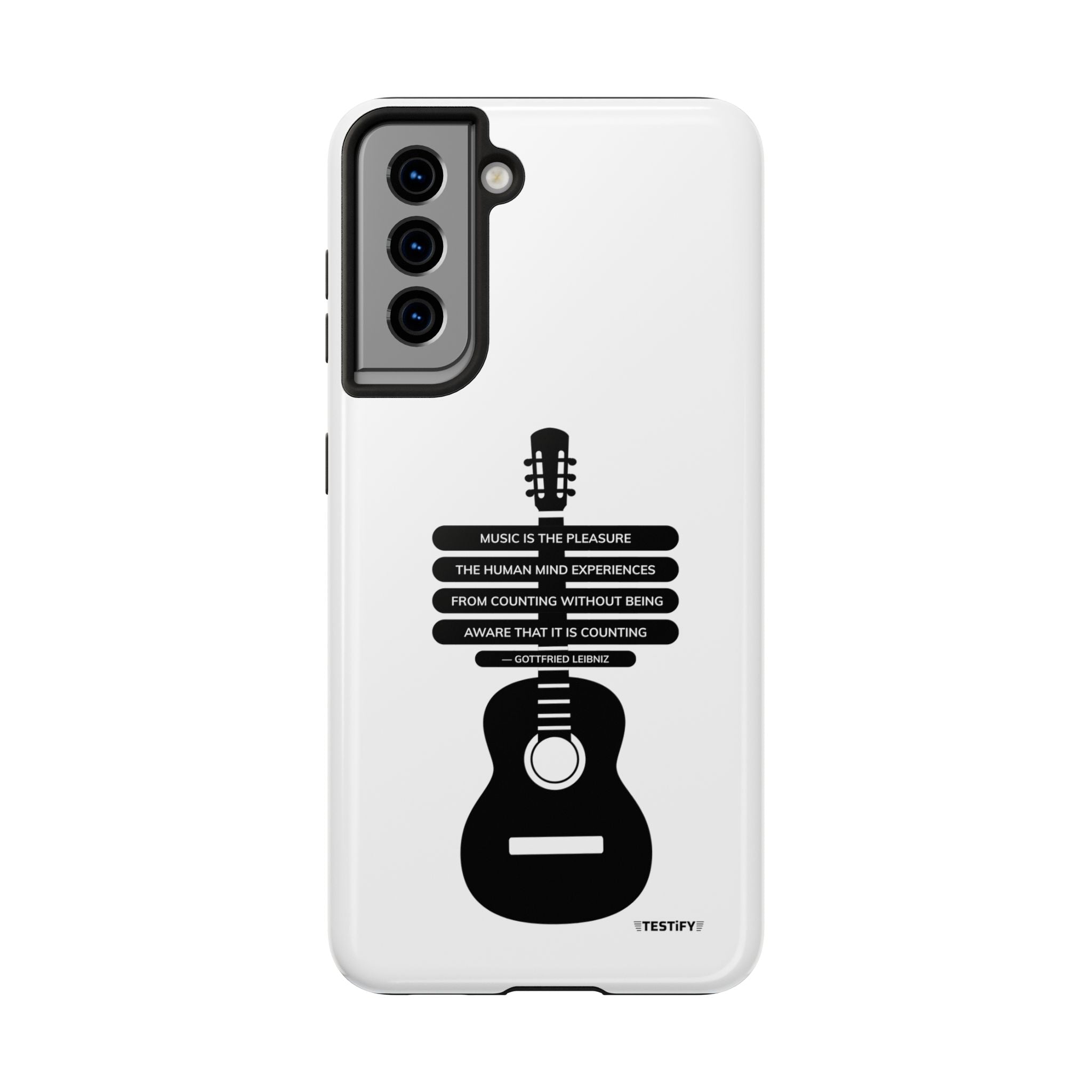 Guitar Quote Tough Phone Case — "Music is the Pleasure" Acoustic Design