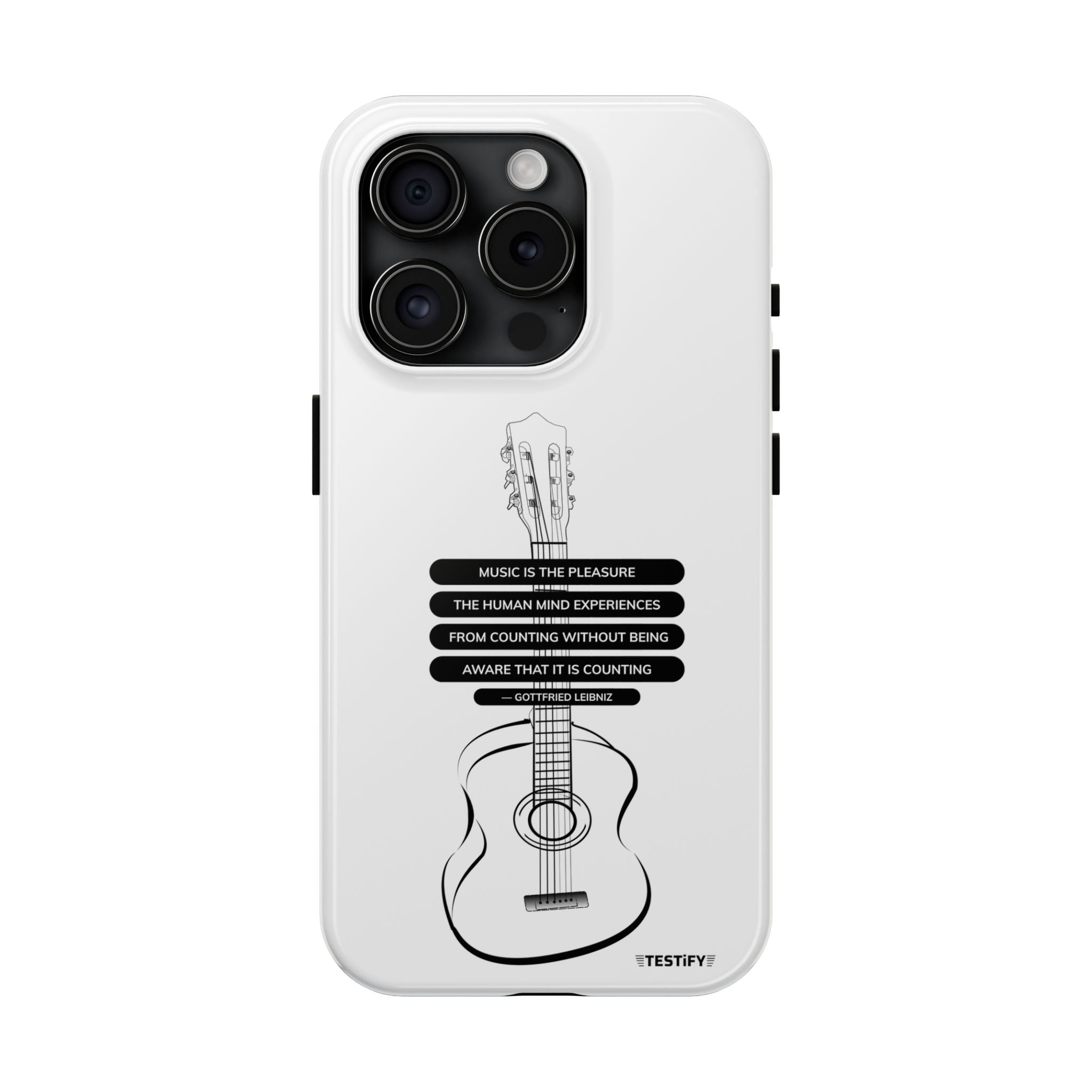Acoustic Guitar Quote Tough Phone Case — “Music is the Pleasure” Protective Phone Cover