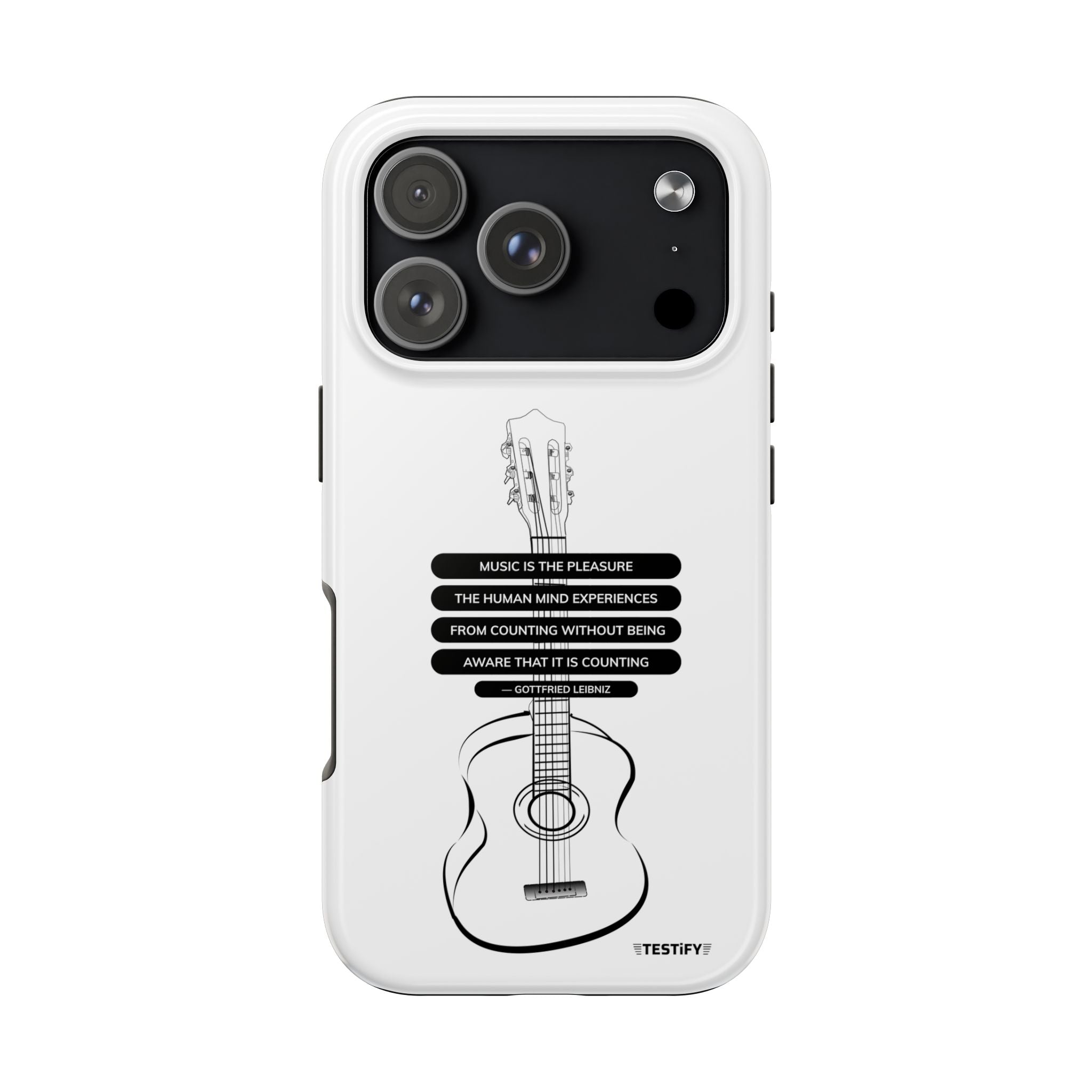 Acoustic Guitar Quote Tough Phone Case — “Music is the Pleasure” Protective Phone Cover