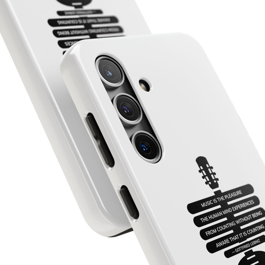 Guitar Quote Tough Phone Case — "Music is the Pleasure" Acoustic Design