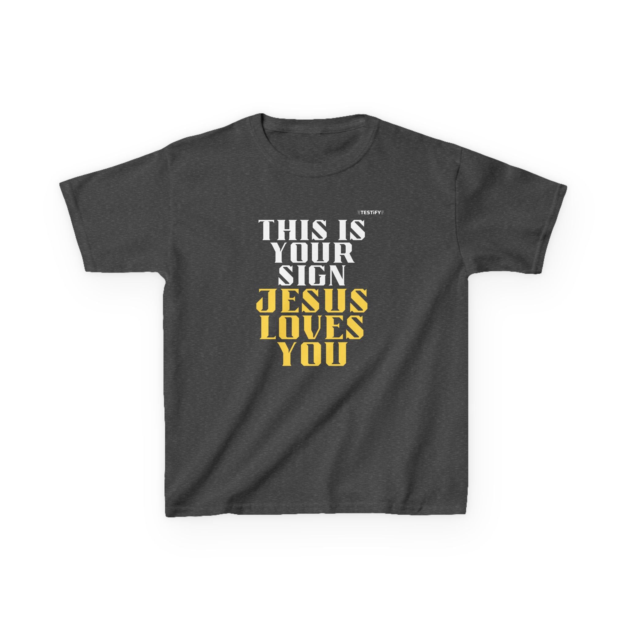 Kids T-Shirt — 'Jesus Loves You' Bright Yellow Faith Tee