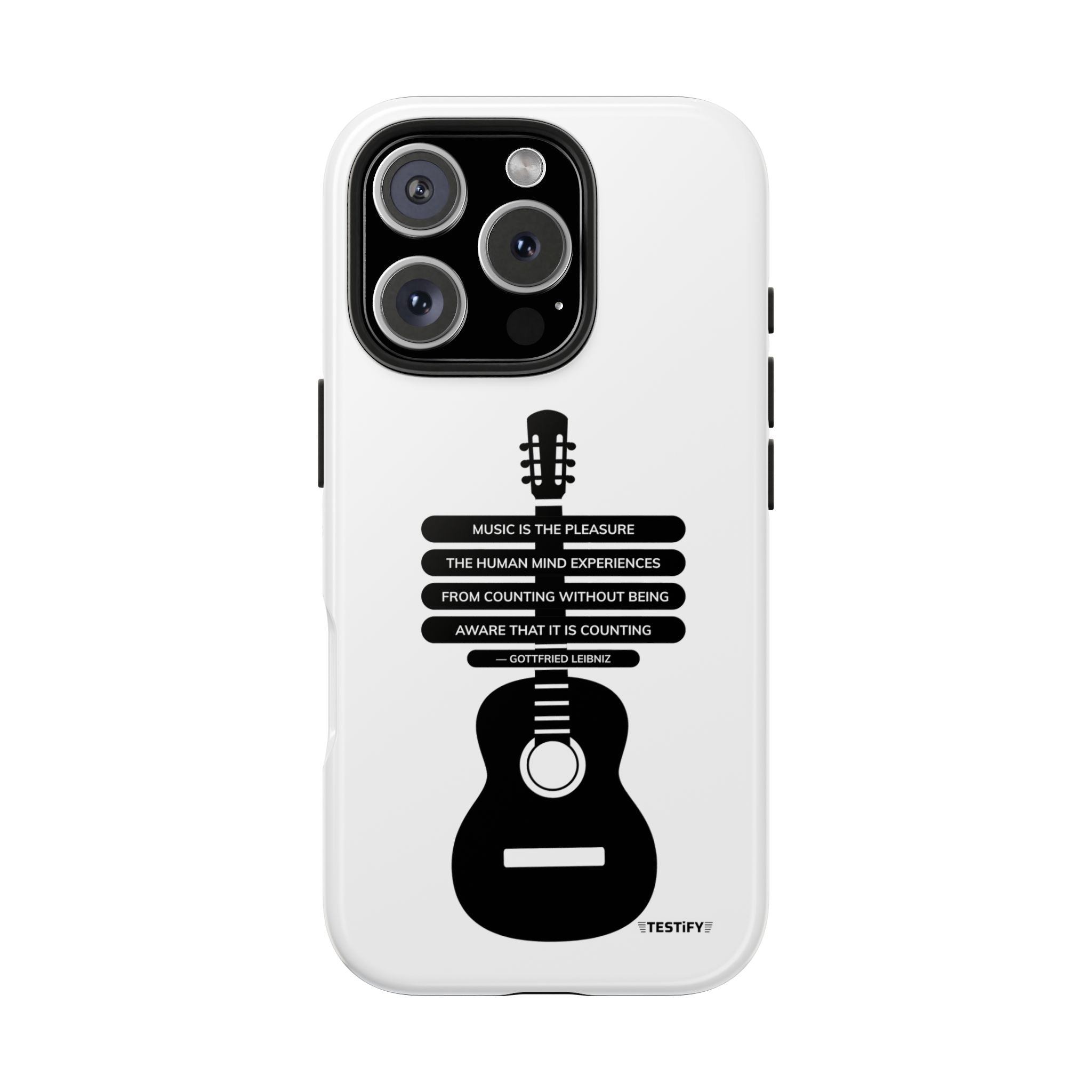Guitar Quote Tough Phone Case — "Music is the Pleasure" Acoustic Design