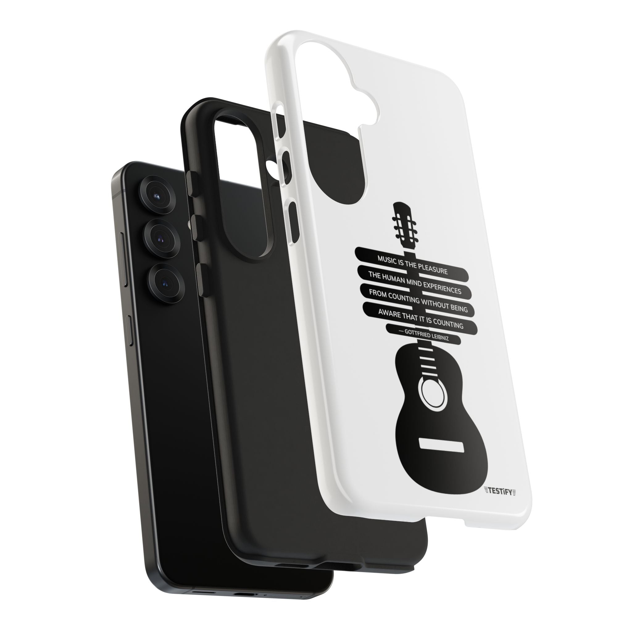 Guitar Quote Tough Phone Case — "Music is the Pleasure" Acoustic Design