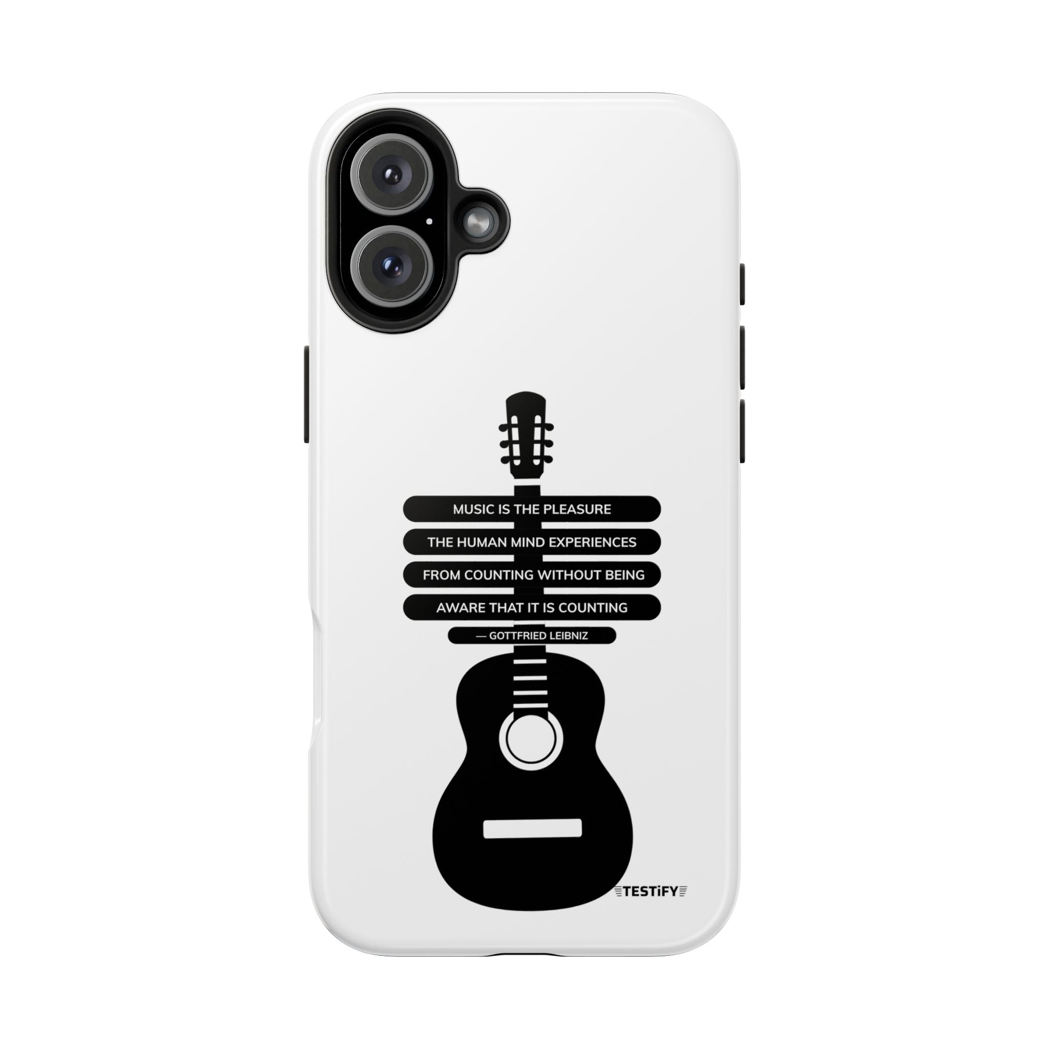 Guitar Quote Tough Phone Case — "Music is the Pleasure" Acoustic Design