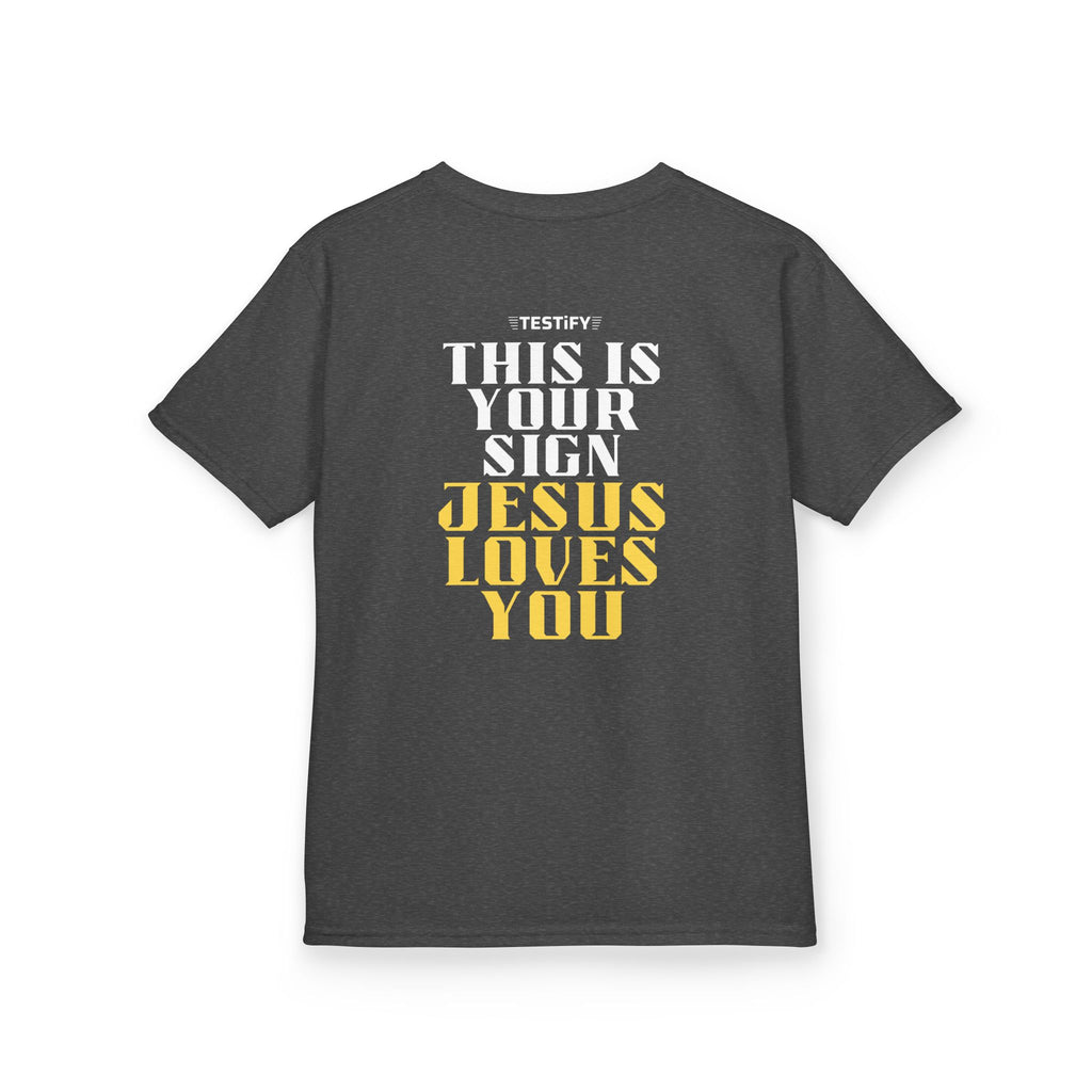 Kids T-Shirt — 'Jesus Loves You' Bright Yellow Faith Tee