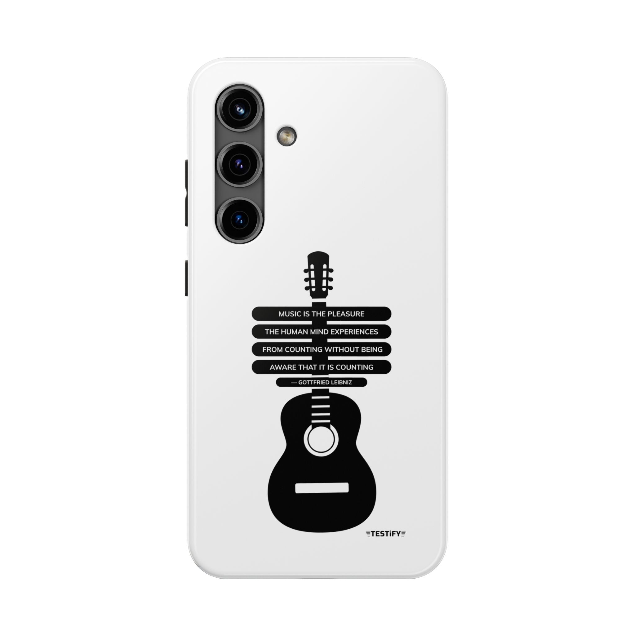 Guitar Quote Tough Phone Case — "Music is the Pleasure" Acoustic Design