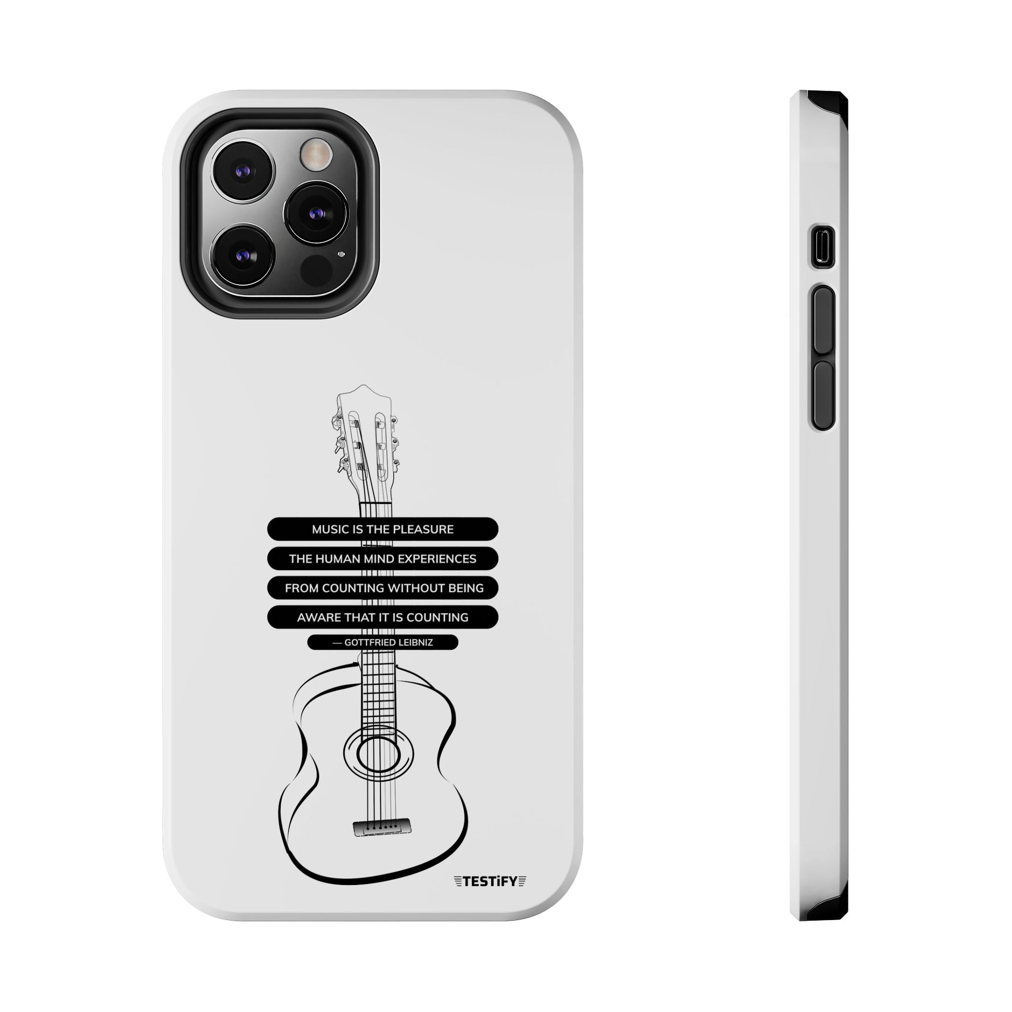 Acoustic Guitar Quote Tough Phone Case — “Music is the Pleasure” Protective Phone Cover