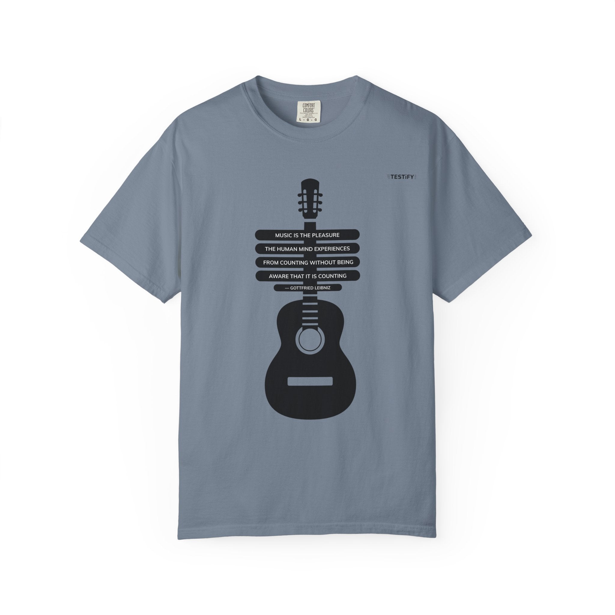 Acoustic Guitar Quote T-Shirt — "Music is the Pleasure" Graphic Tee