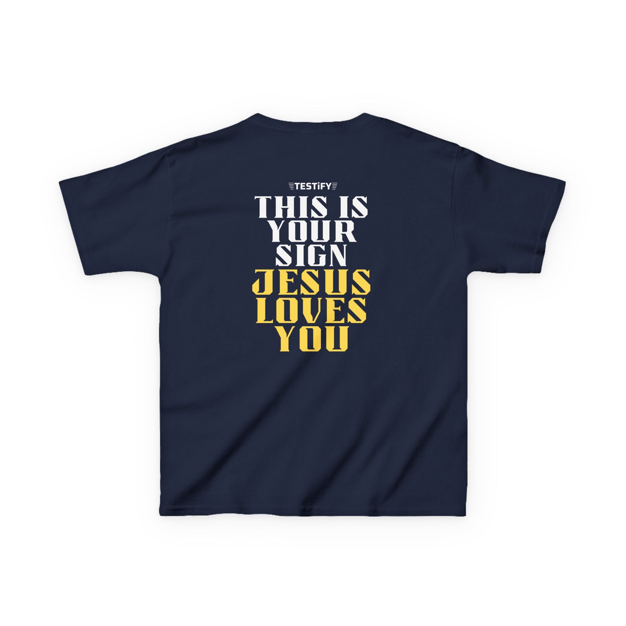 Kids T-Shirt — 'Jesus Loves You' Bright Yellow Faith Tee
