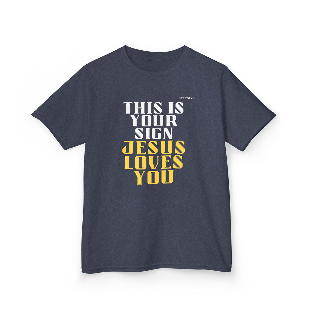 Kids T-Shirt — 'Jesus Loves You' Bright Yellow Faith Tee