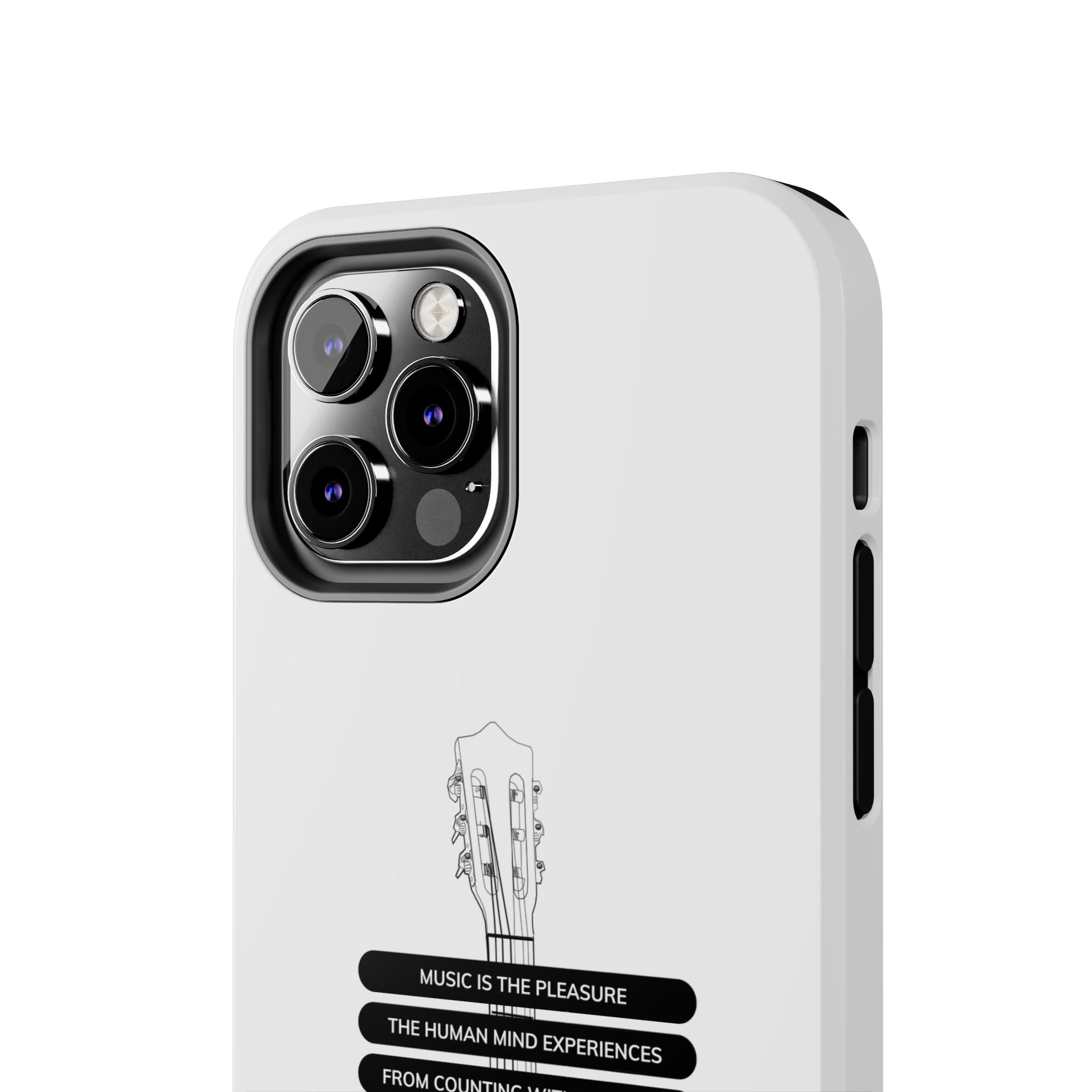 Acoustic Guitar Quote Tough Phone Case — “Music is the Pleasure” Protective Phone Cover
